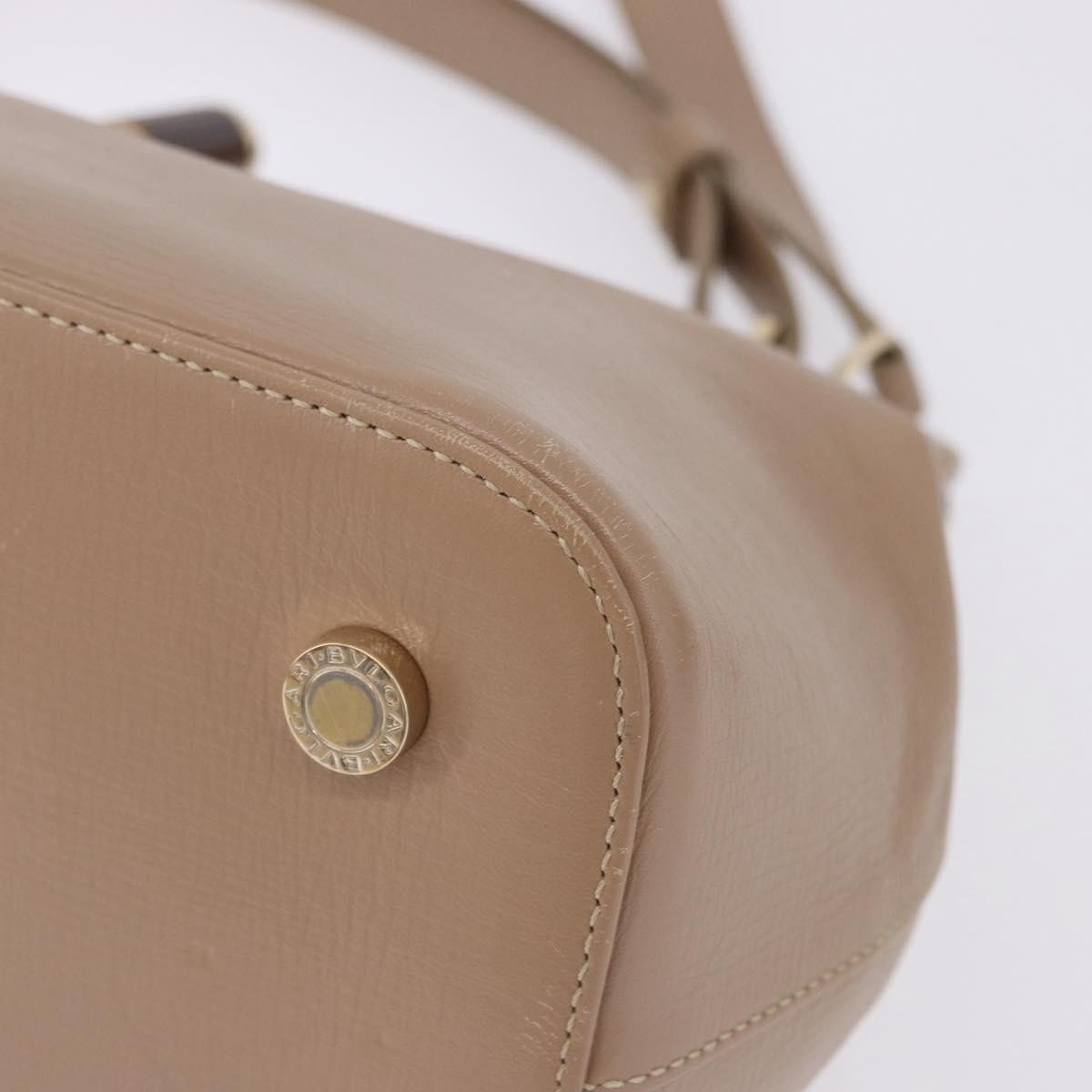 Bvlgari Isabella Rossellini Leather Beige Leather Handbag (Pre-Owned)