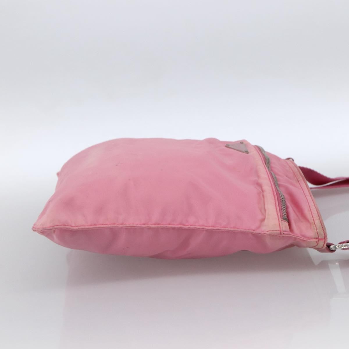 Prada Front Pocket Messenger Tessuto Pink Nylon Shoulder Bag Bag (Pre-Owned)