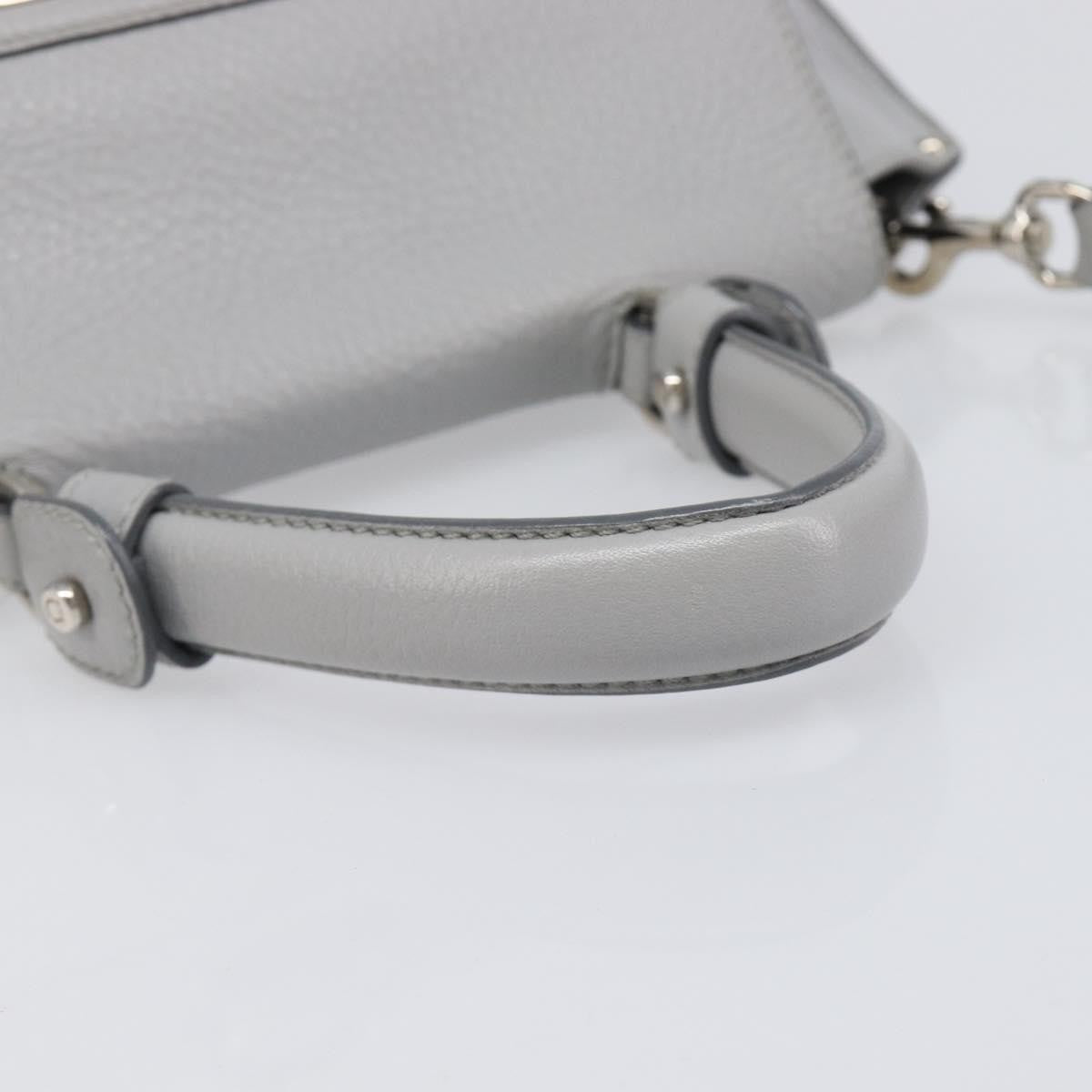 Salvatore Ferragamo Sofia Satchel Leather Gray Leather Handbag (Pre-Owned)