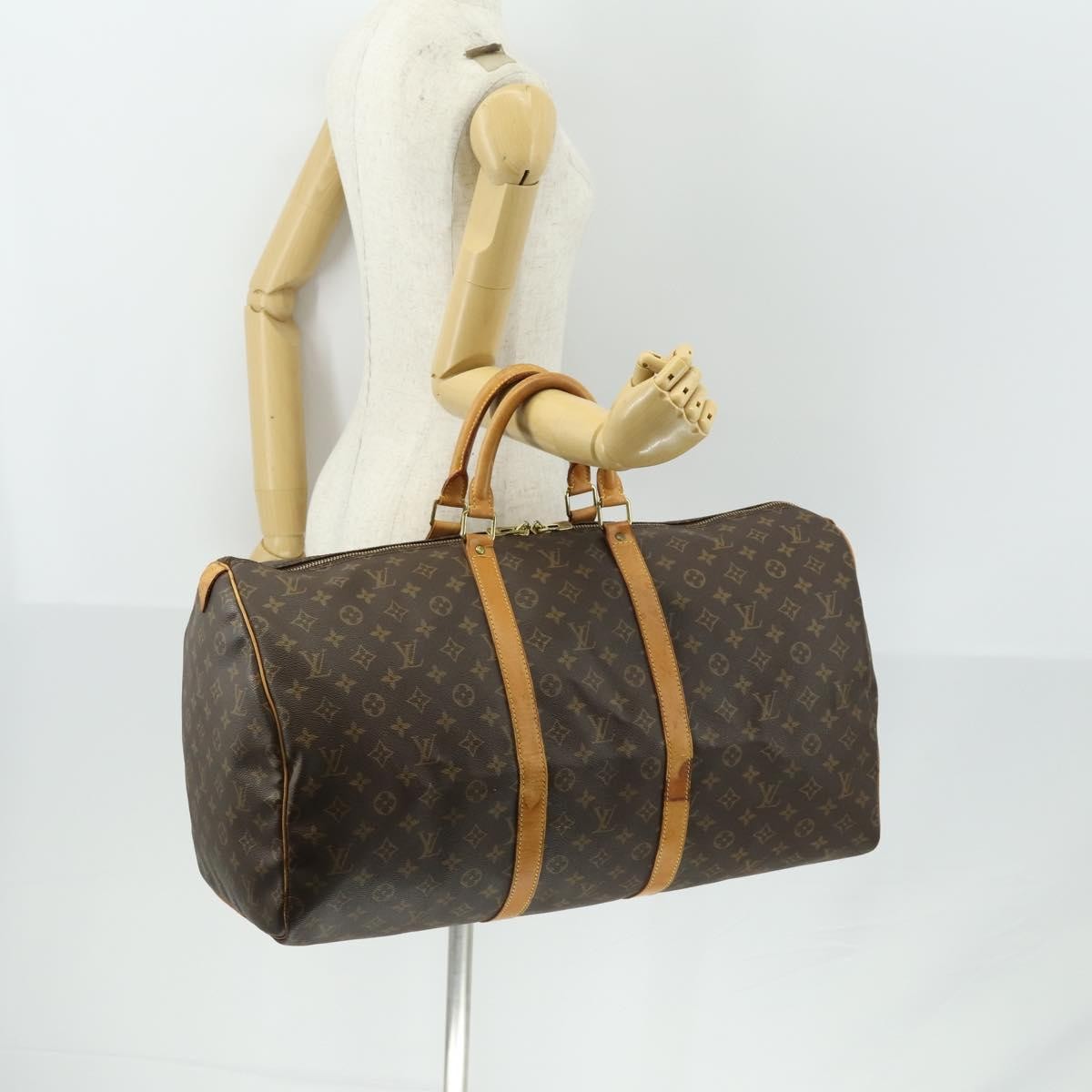 Louis Vuitton Keepall Monogram Canvas Brown Canvas Travel Bag Bag (Pre-Owned)