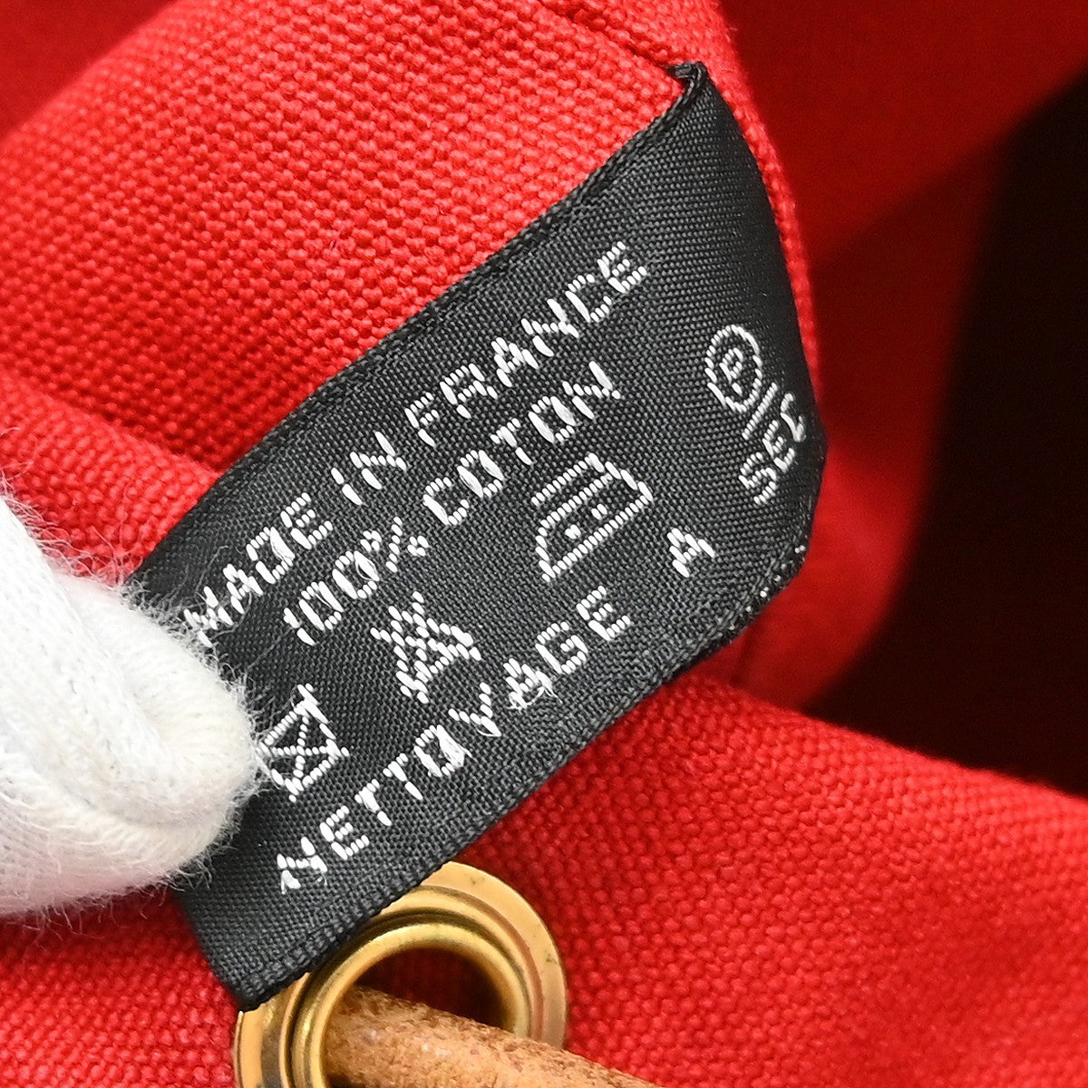 Hermes Polochon Drawstring Cotton Red Cotton Backpack Bag (Pre-Owned)