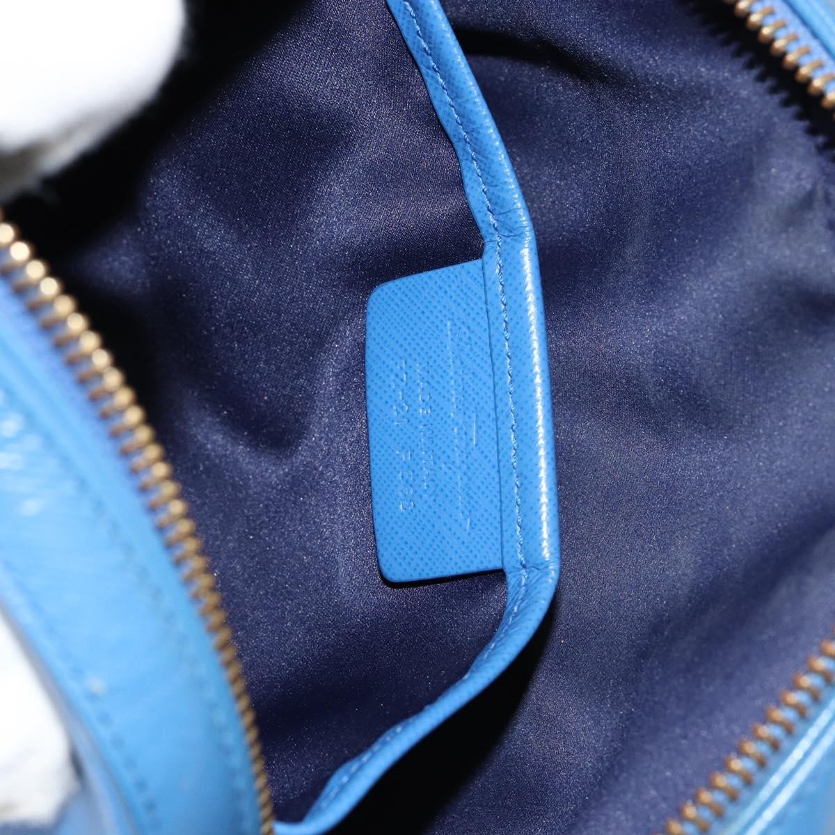 Salvatore Ferragamo Vala Chain Leather Blue Leather Shoulder Bag Bag (Pre-Owned)