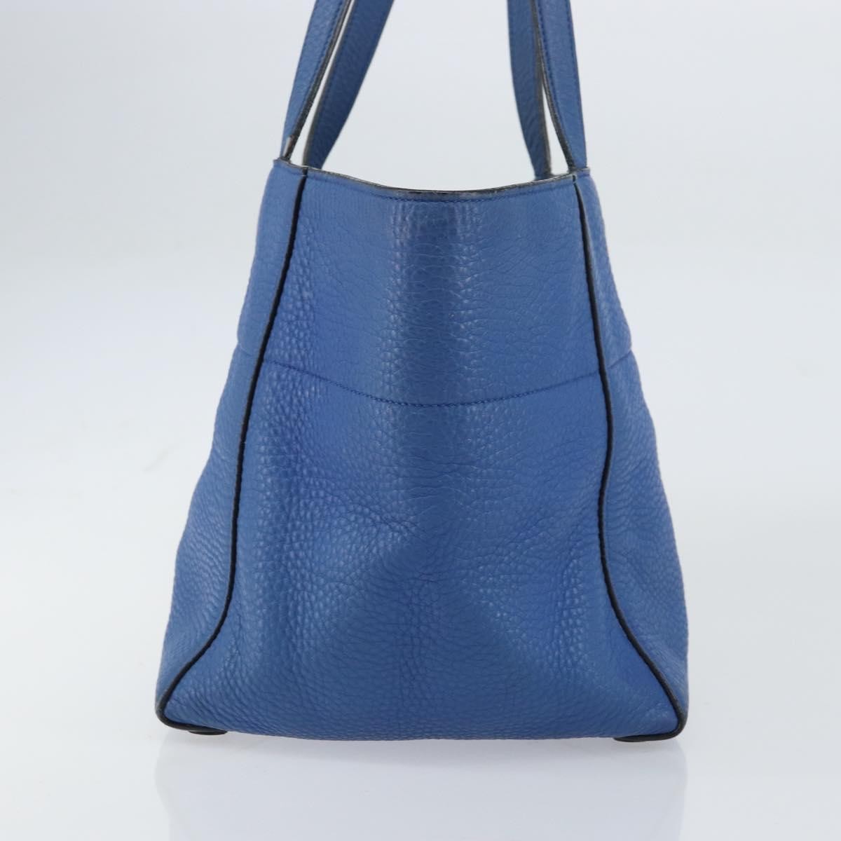Prada Tote Vitello Daino Vitello Daino Blue Leather Tote Bag Bag (Pre-Owned)