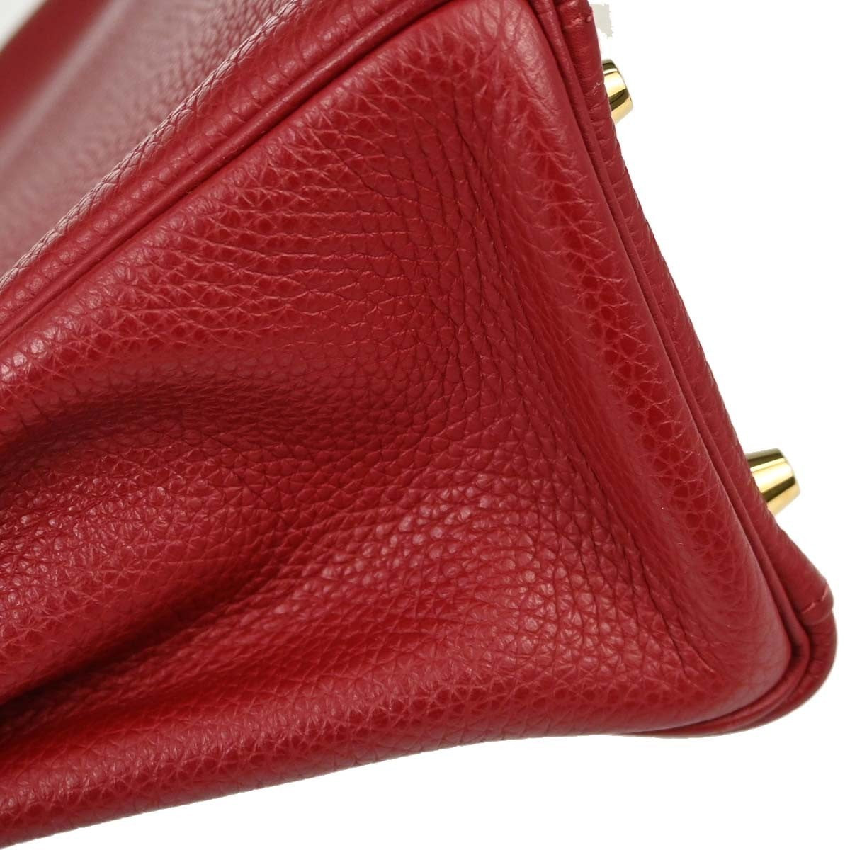 Hermes Kelly Red Togo With Gold Hardware Red Leather Handbag (Pre-Owned)