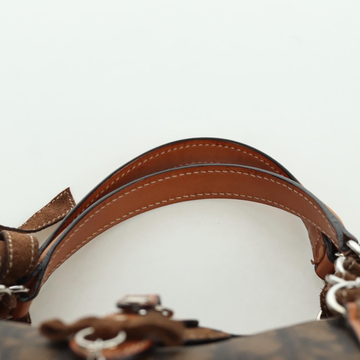 Christian Dior Vintage Trotter Romantique Boston Diorissimo Coated Canvas Brown Canvas Handbag (Pre-Owned)