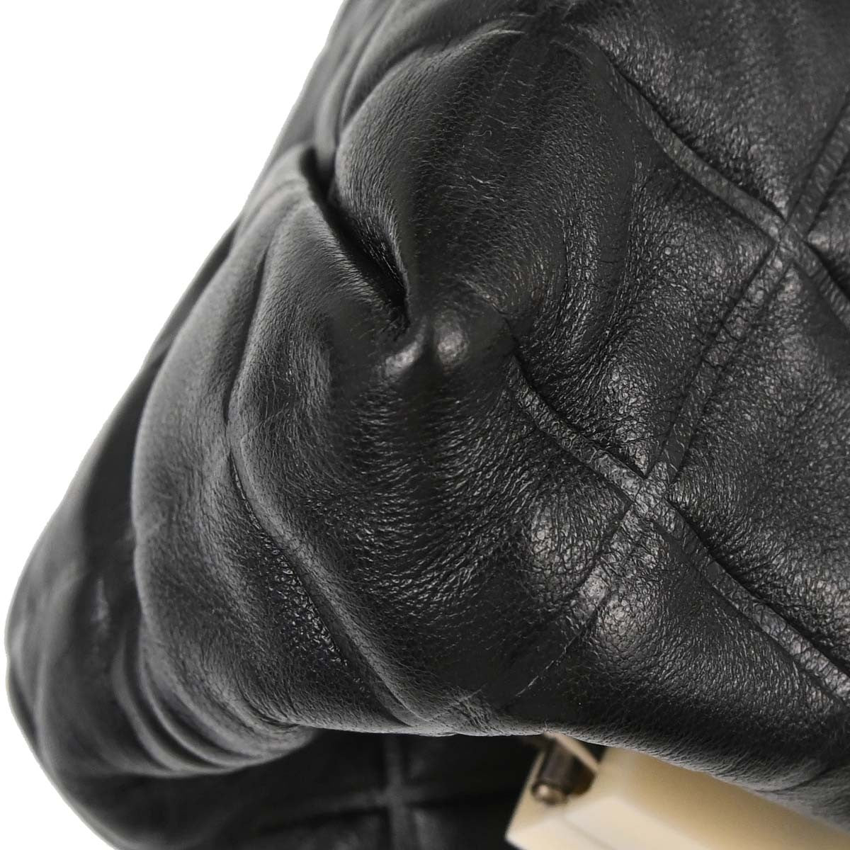 Chanel Chocolate Bar Frame Quilted Lambskin Black Leather Shoulder Bag Bag (Pre-Owned)