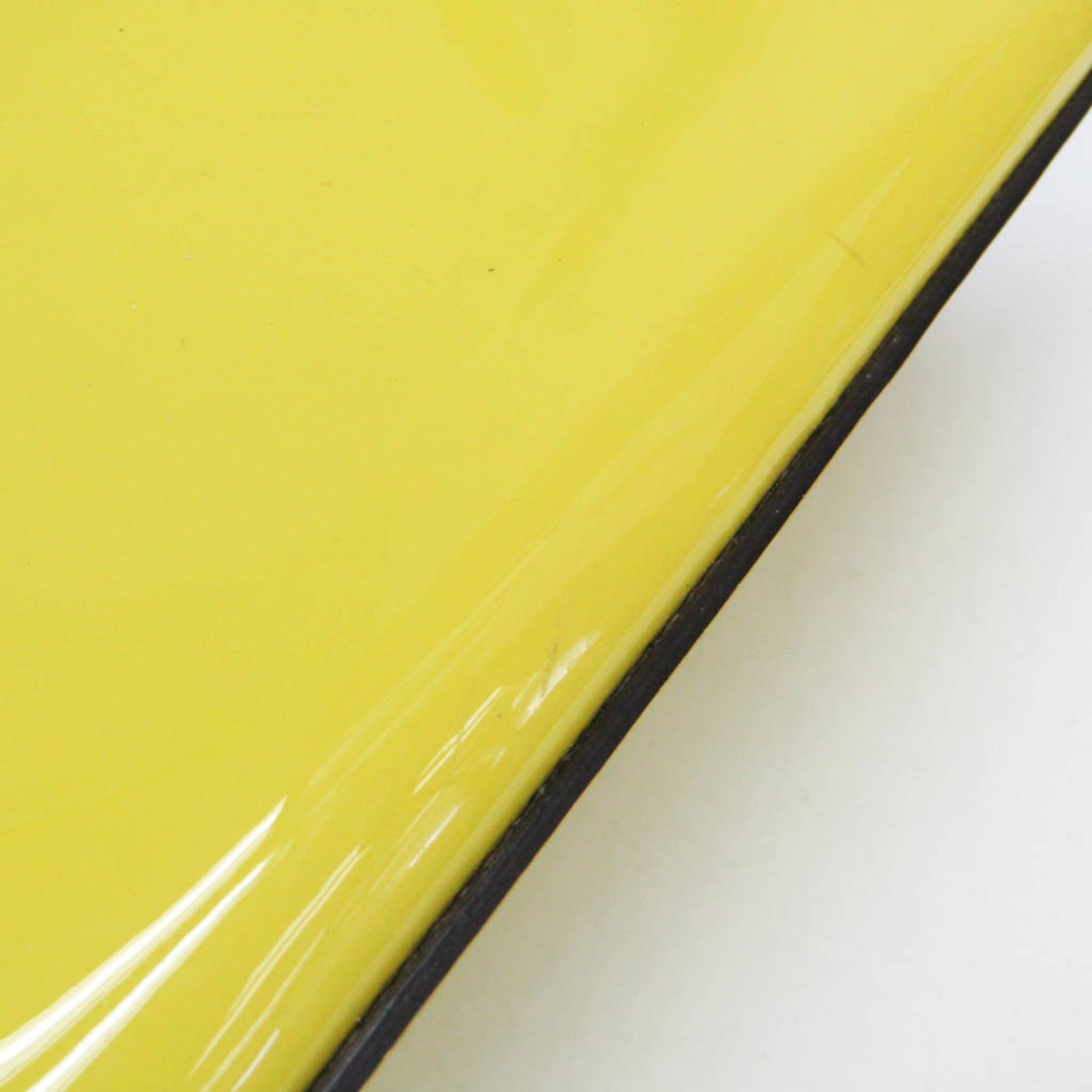 Gucci Bright Bit Convertible Tote Patent Leather Yellow Patent_Leather Handbag (Pre-Owned)