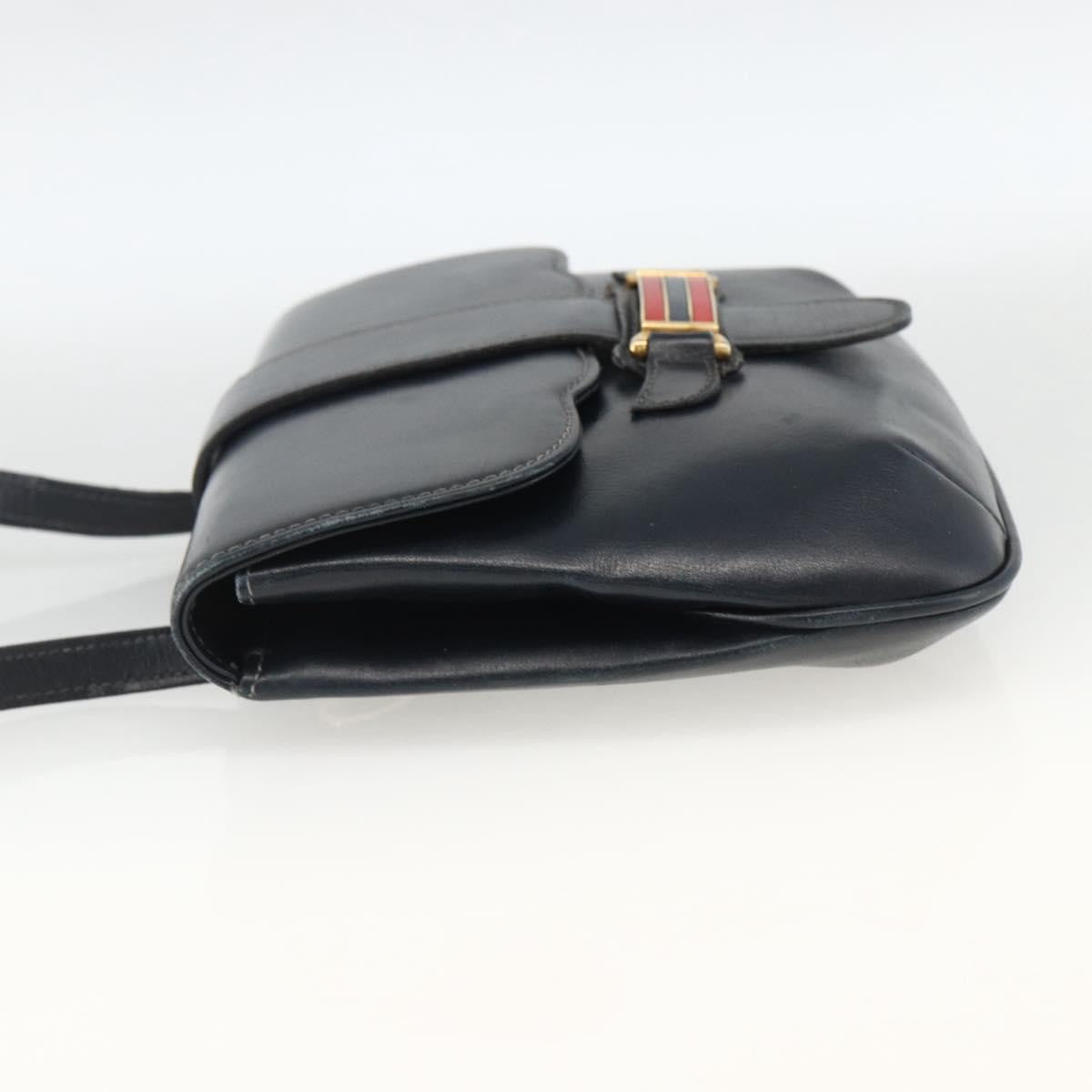 Gucci Vintage Leather Navy Leather Shoulder Bag Bag (Pre-Owned)