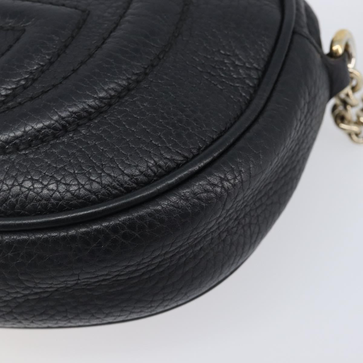 Gucci Soho Chain Leather Black Leather Handbag (Pre-Owned)