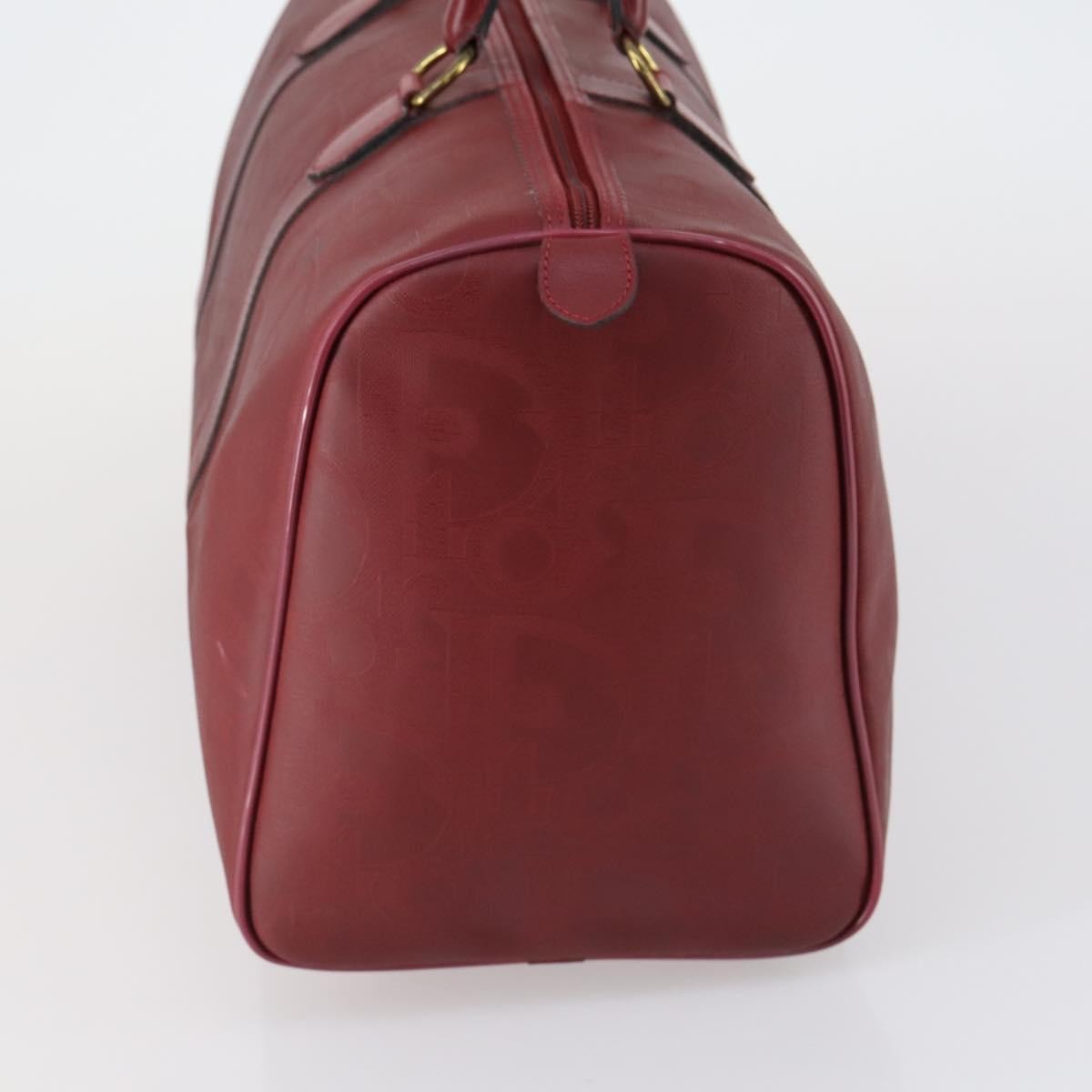 Christian Dior Vintage Trotter Duffle Diorissimo Canvas Red Canvas Travel Bag Bag (Pre-Owned)