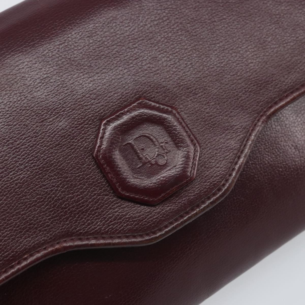 Christian Dior Vintage Leather Burgundy Leather Shoulder Bag Bag (Pre-Owned)