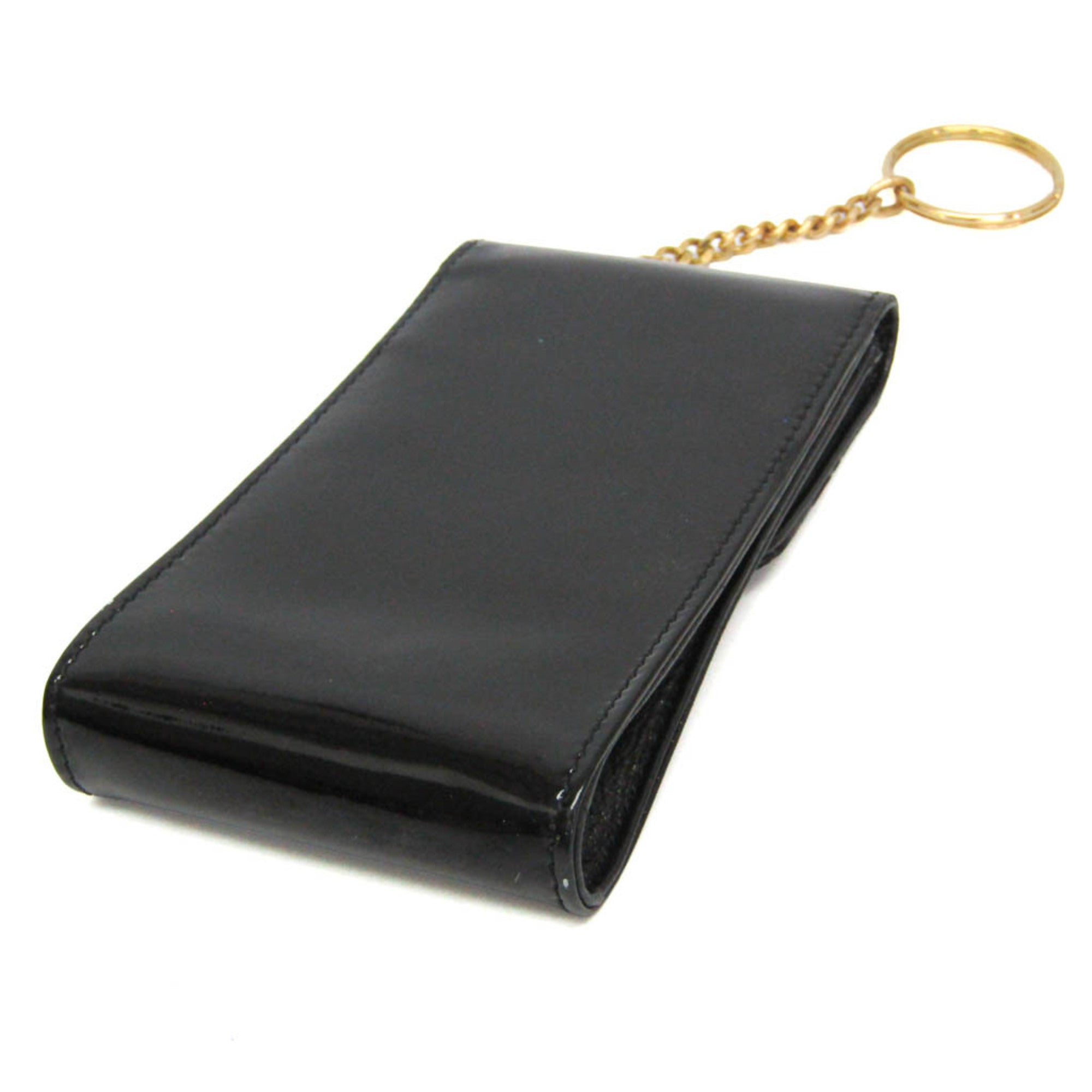 Chanel Key Pouch Patent Black Leather Clutche & Pouche Bag (Pre-Owned)