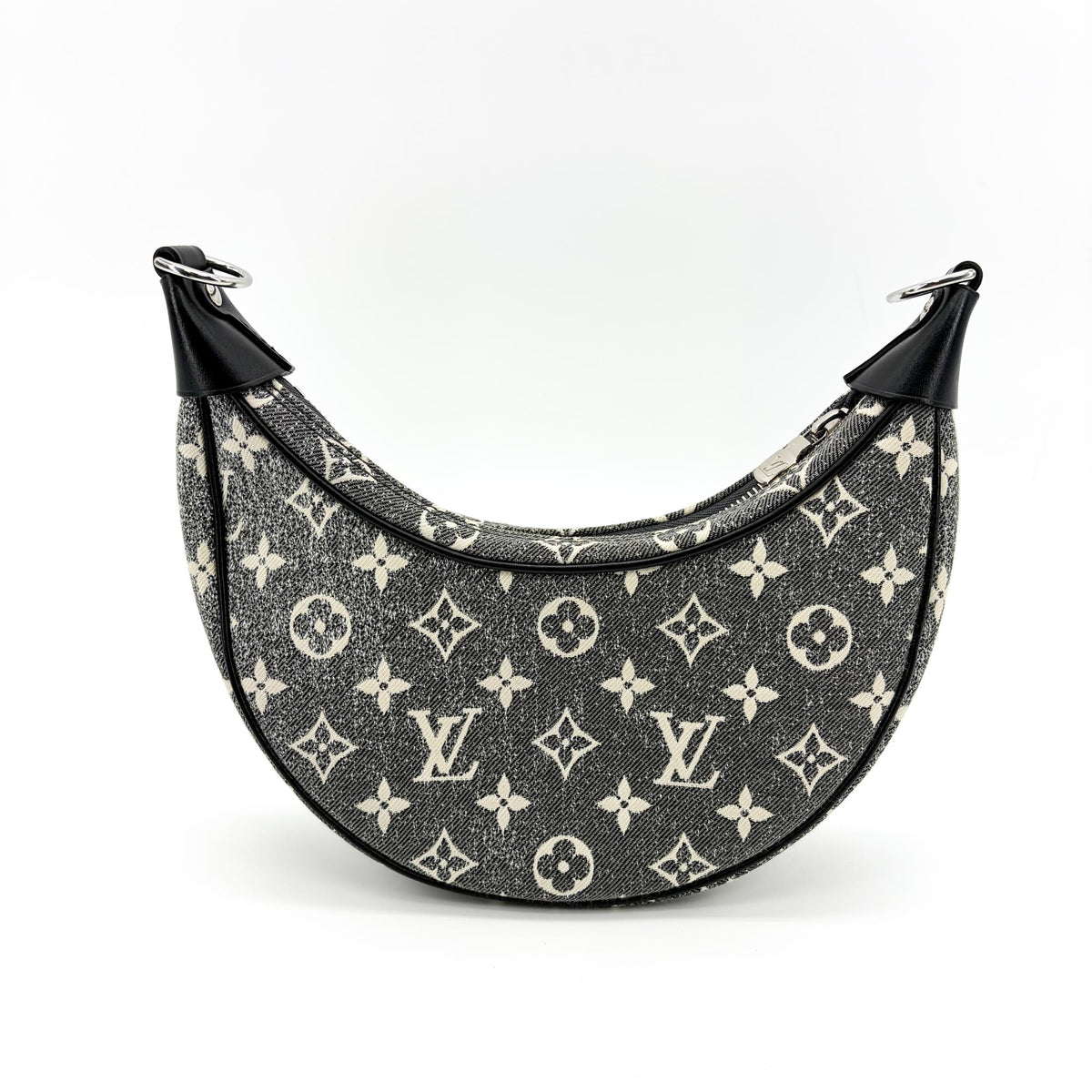 Louis Vuitton Loop Monogram Denim Black Denim_Jeans Handbag (Pre-Owned)
