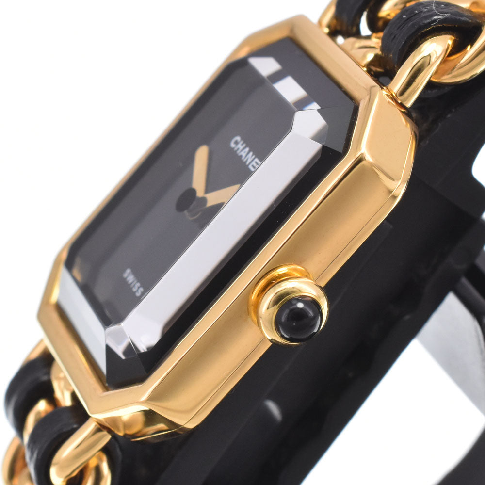 Chanel Premiere Rock Quartz Plated Metal And Leather Watch (Pre-Owned)