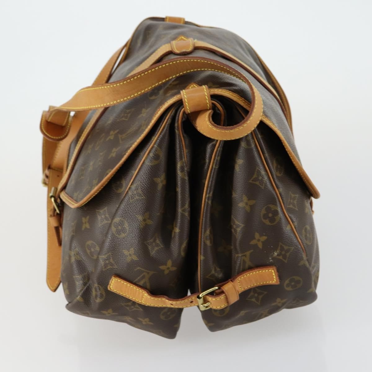 Louis Vuitton Saumur Monogram Canvas Brown Canvas Shoulder Bag Bag (Pre-Owned)