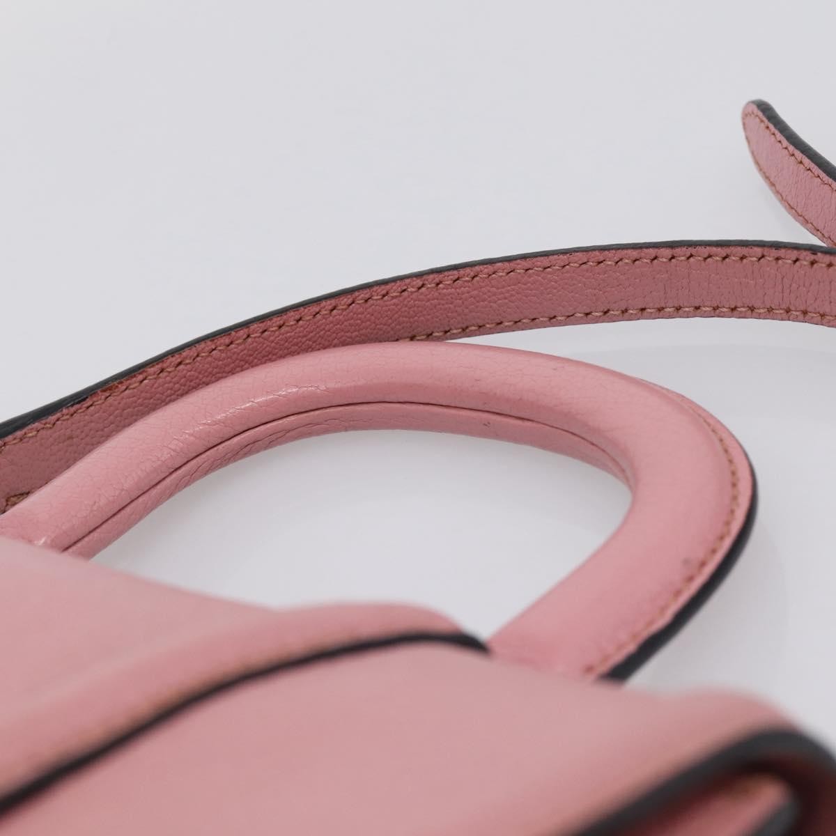 Miu Miu Beau Top Handle Leather Pink Leather Handbag (Pre-Owned)