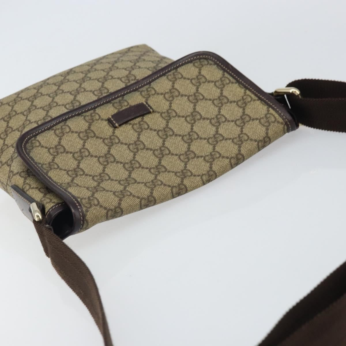Gucci Flap Messenger Gg Coated Canvas Beige Pvc Shoulder Bag Bag (Pre-Owned)