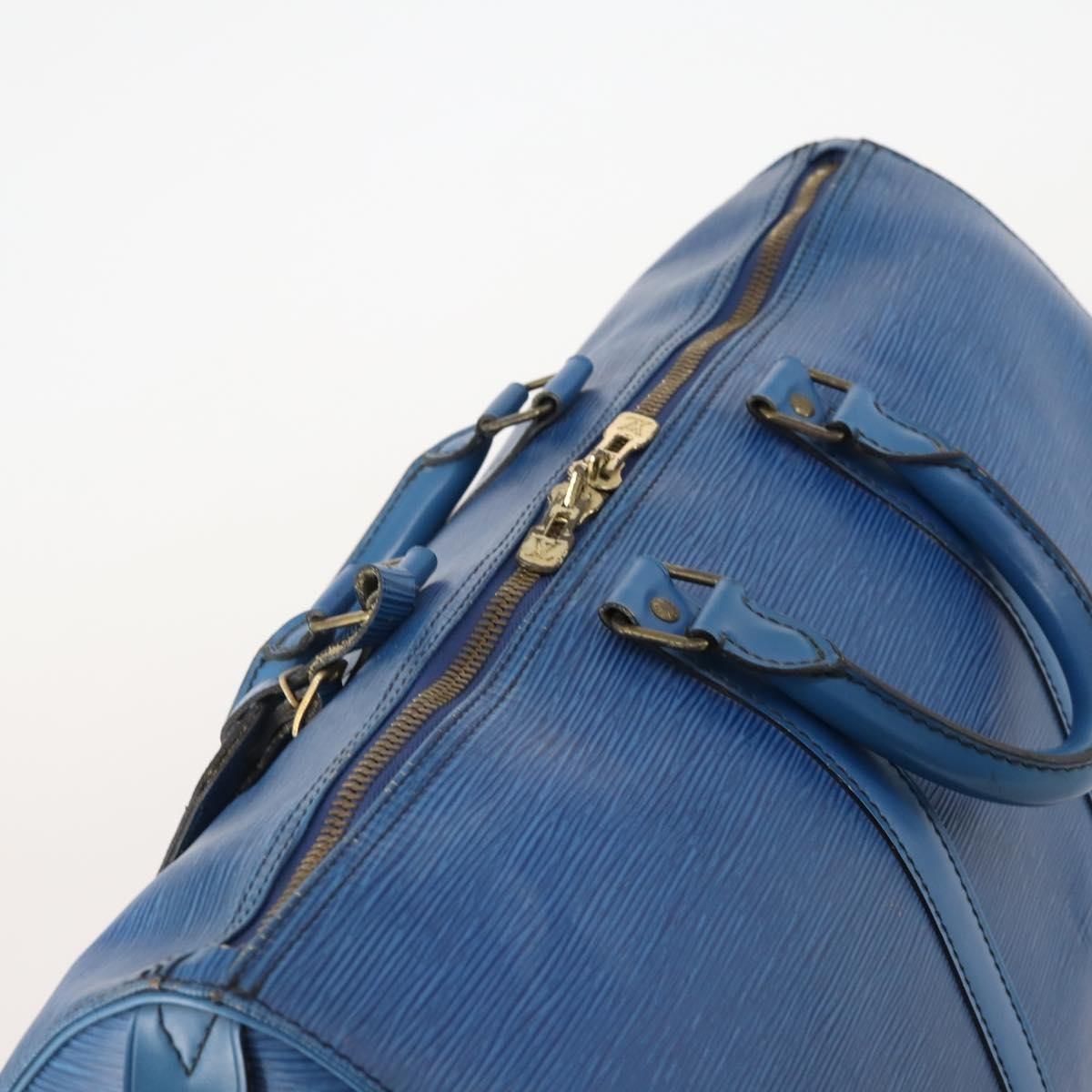 Louis Vuitton Keepall Epi Leather Blue Leather Travel Bag Bag (Pre-Owned)