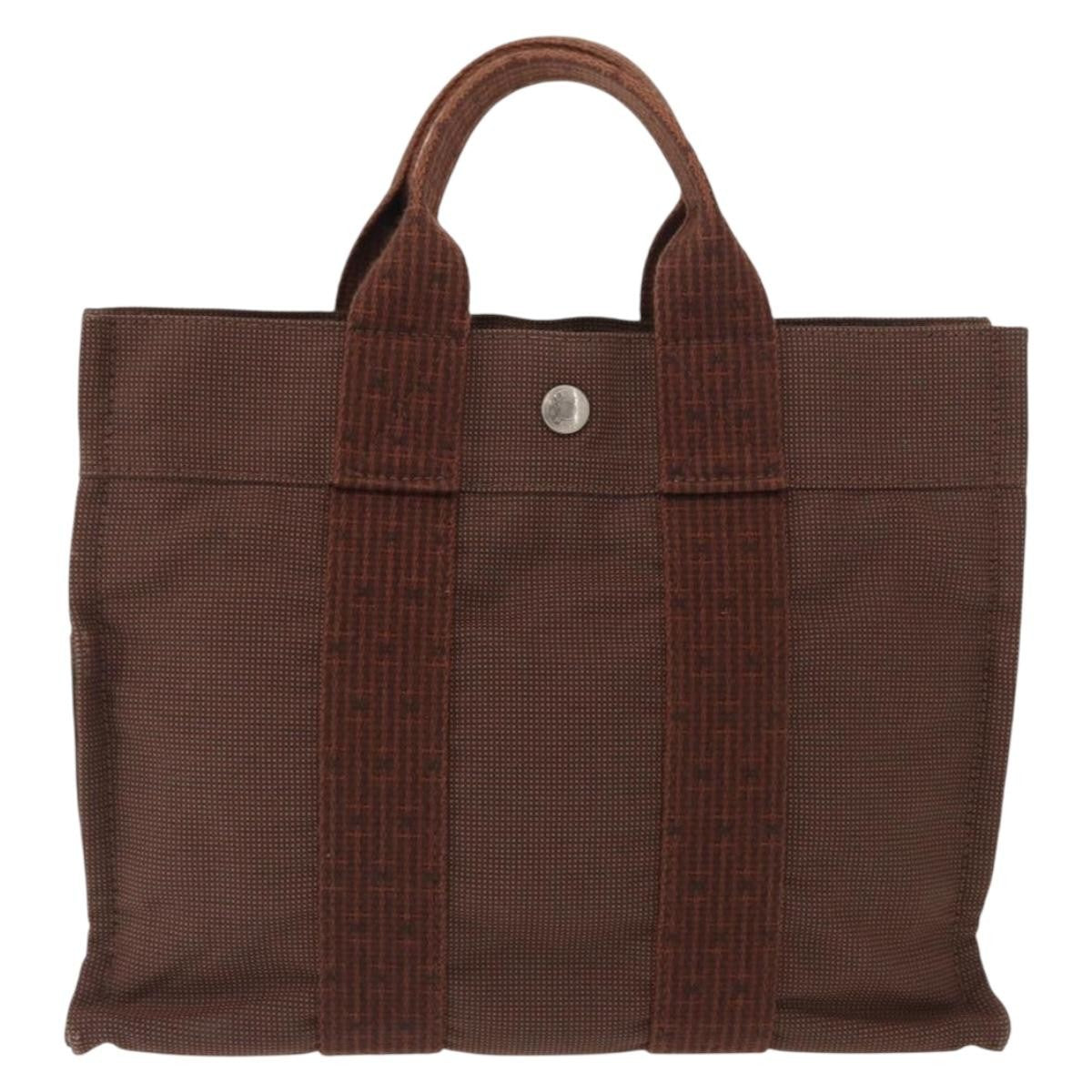 Hermes Fourre-Tout Herline Canvas Brown Canvas Tote Bag Bag (Pre-Owned)