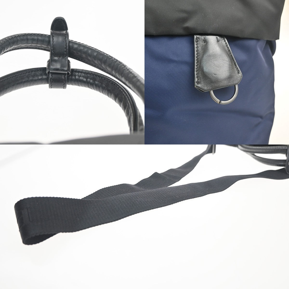 Prada Convertible Double Tote Tessuto Black Nylon Handbag (Pre-Owned)
