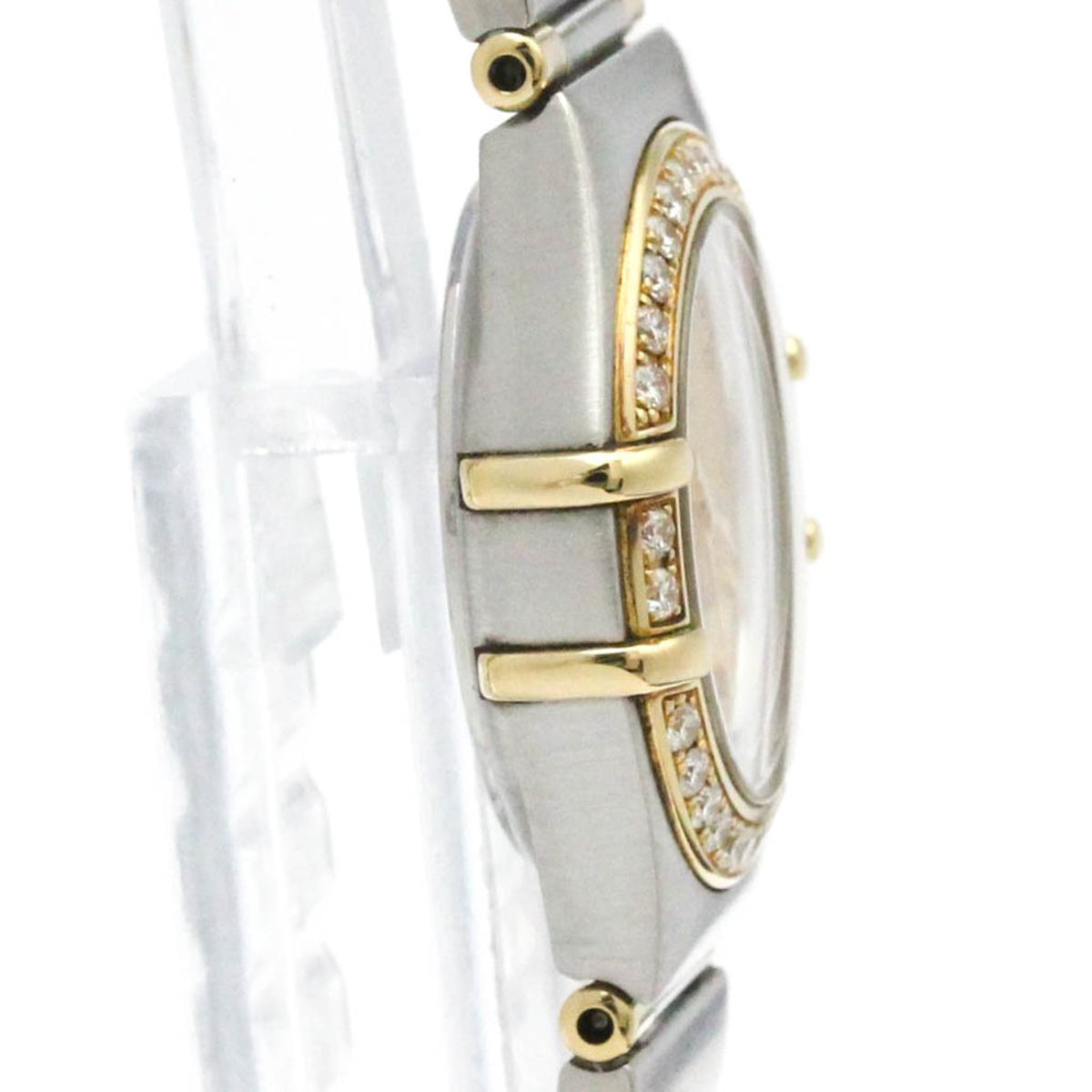 Omega Constellation Quartz Stainless Steel And Yellow Gold With Diamond Bezel And Markers And Mother Of Pearl Watch (Pre-Owned)