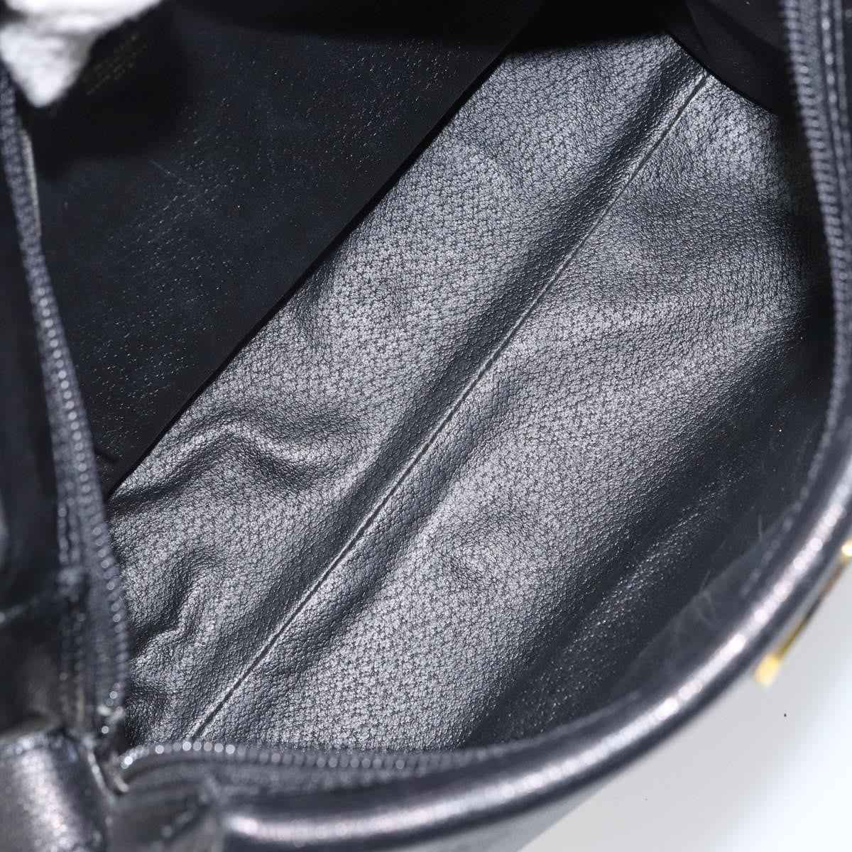 Celine Circle Logo Leather Black Leather Shoulder Bag Bag (Pre-Owned)