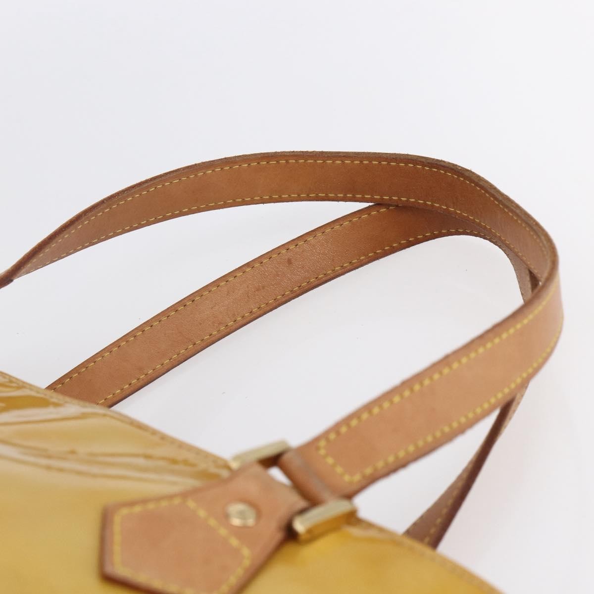 Louis Vuitton Houston Monogram Vernis Beige Patent_Leather Handbag (Pre-Owned)