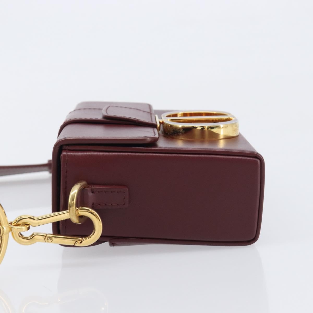 Christian Dior 30 Montaigne Box Leather Burgundy Leather Handbag (Pre-Owned)