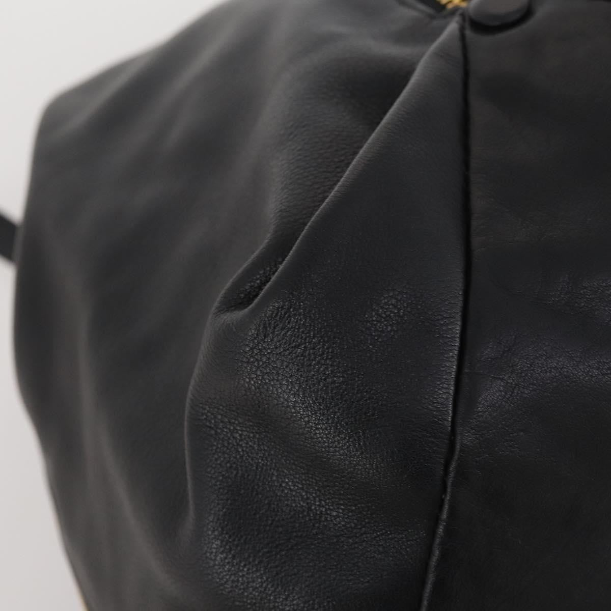 Versace Vintage Leather Black Leather Shoulder Bag Bag (Pre-Owned)