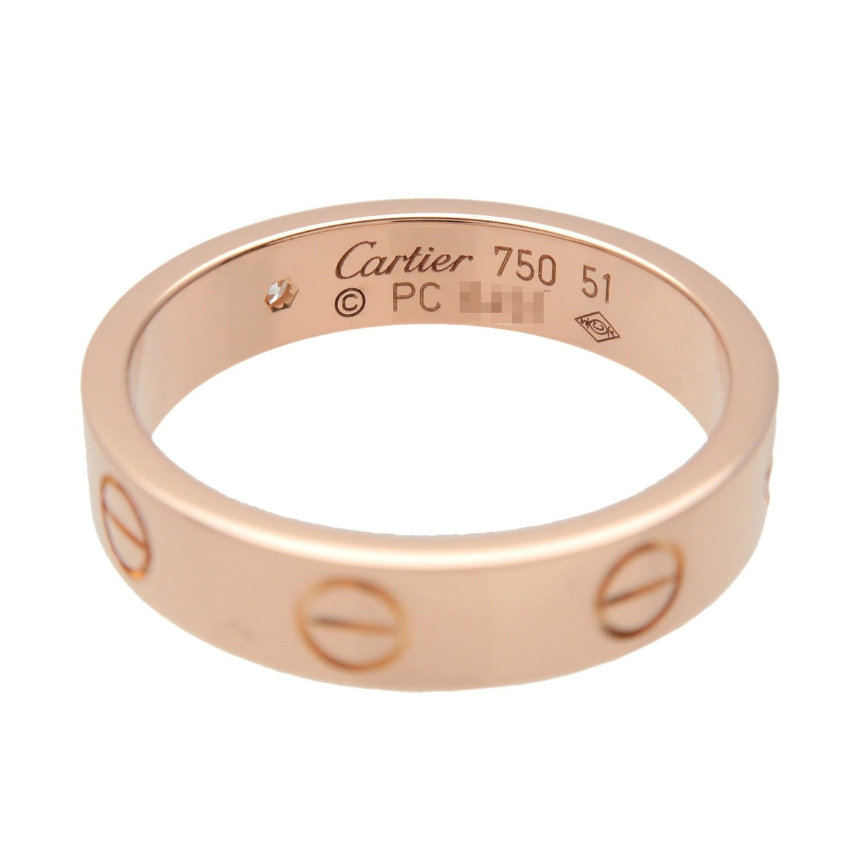 Cartier Love Wedding Band 1 Diamond 18K Rose Gold With Diamond Gold Rose_Gold Ring Jewelry (Pre-Owned)