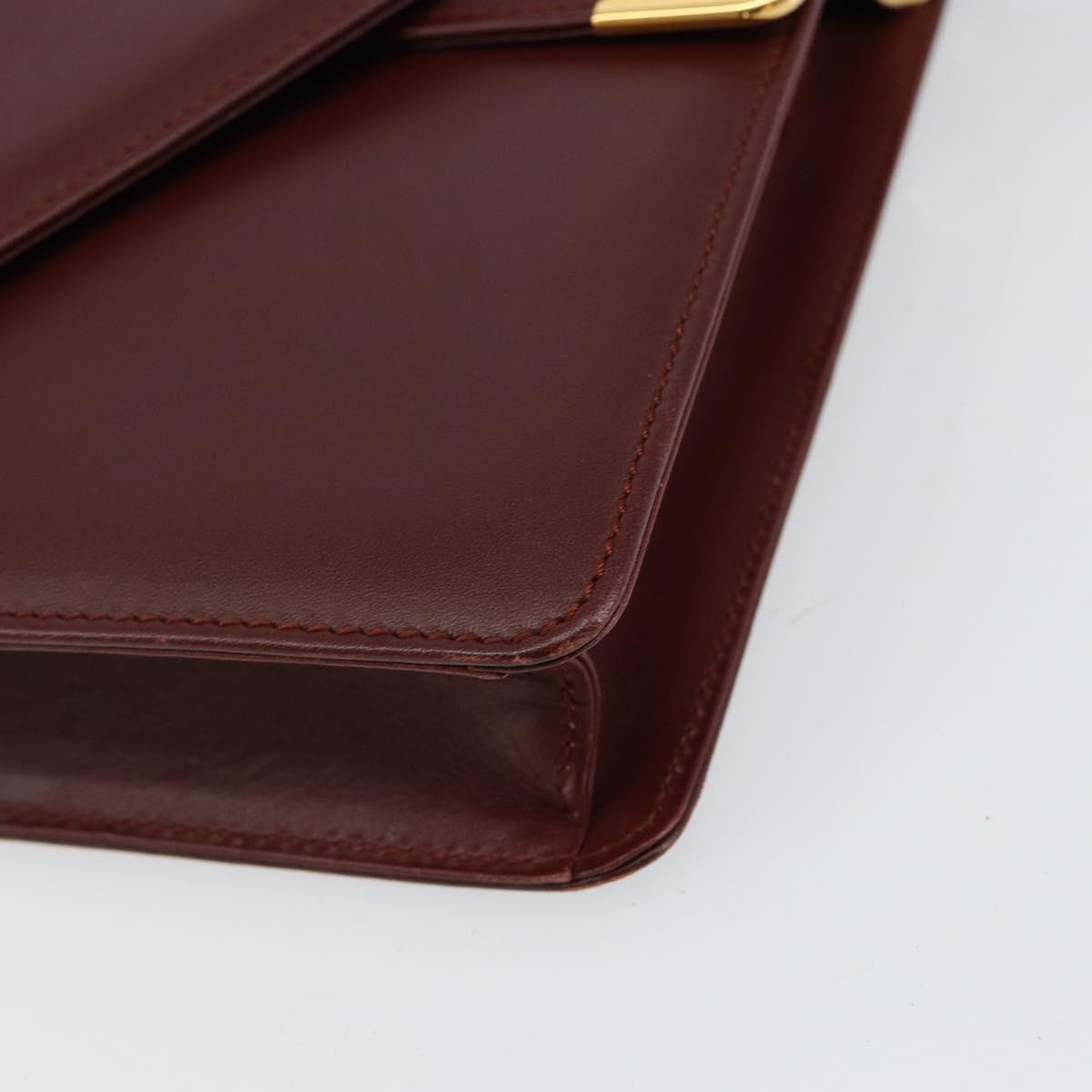 Cartier Must De Cartier Leather Burgundy Leather Shoulder Bag Bag (Pre-Owned)