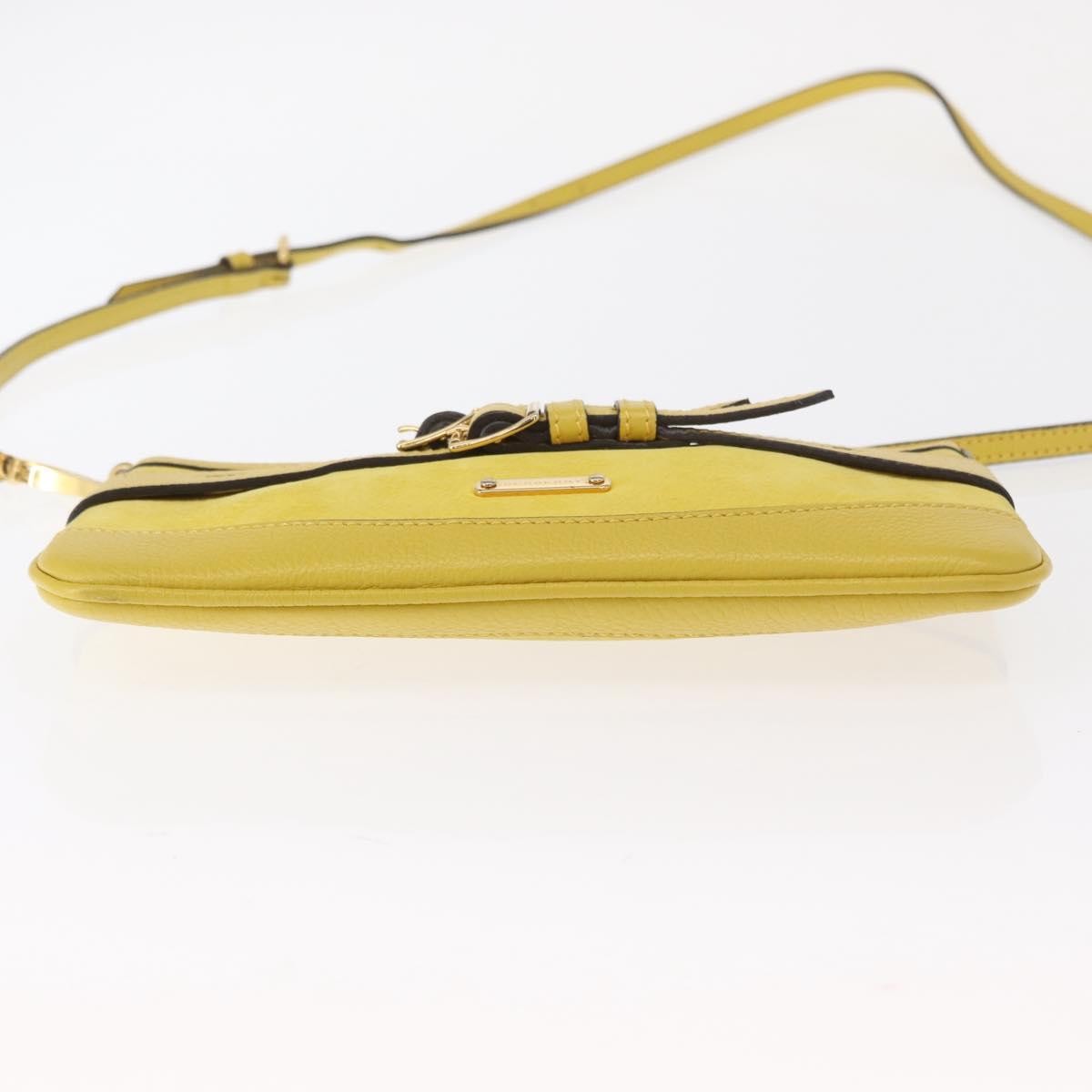Burberry Vintage Leather Yellow Leather Shoulder Bag Bag (Pre-Owned)