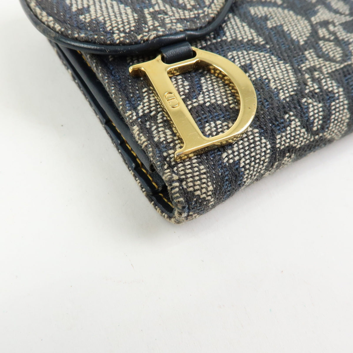 Christian Dior Saddle Lotus Oblique Canvas Navy Canvas Wallets Accessory (Pre-Owned)