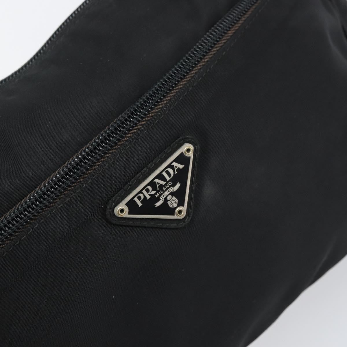 Prada Front Zip Messenger Quilted Tessuto Black Nylon Shoulder Bag Bag (Pre-Owned)