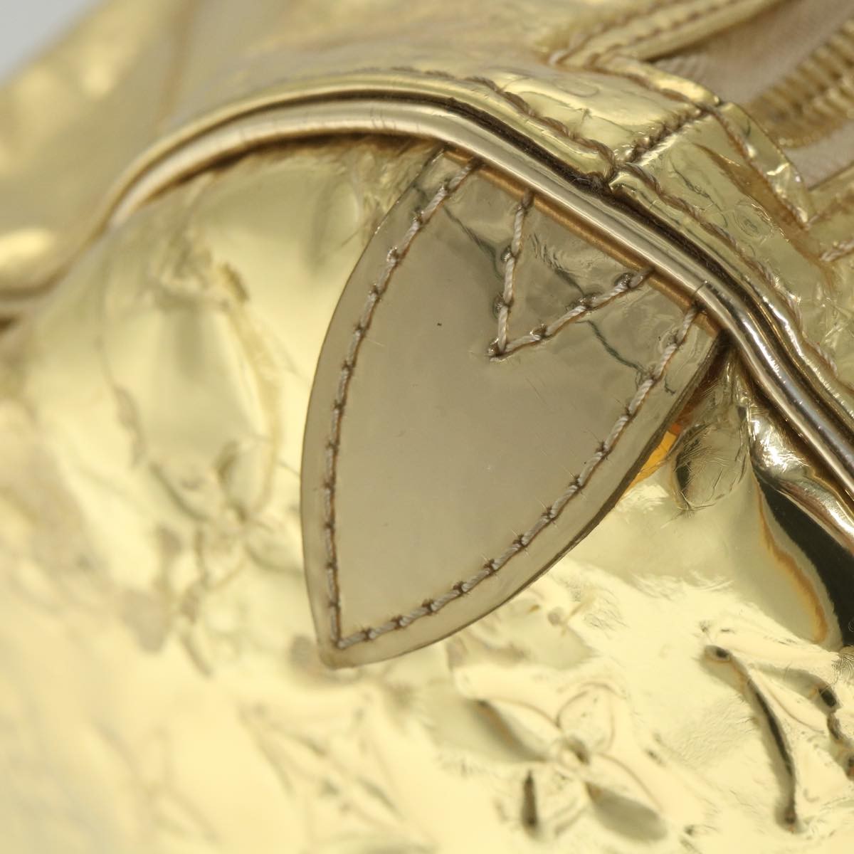 Louis Vuitton Keepall Monogram Miroir Pvc Gold Patent_Leather Travel Bag Bag (Pre-Owned)