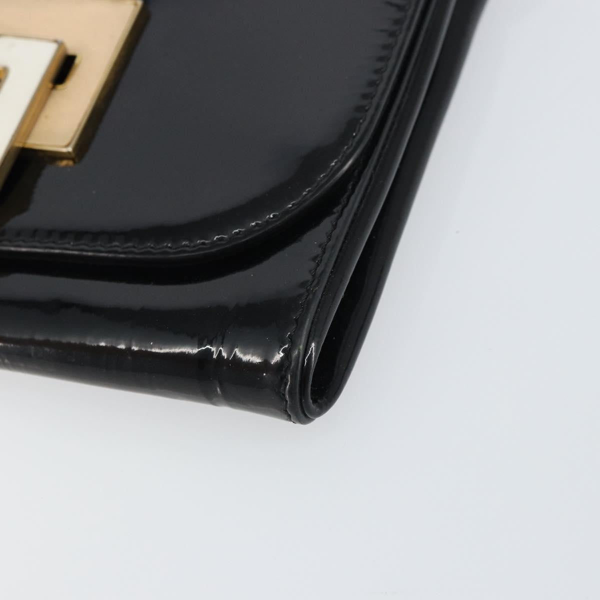 Fendi Vintage Enamel Black Patent_Leather Shoulder Bag Bag (Pre-Owned)