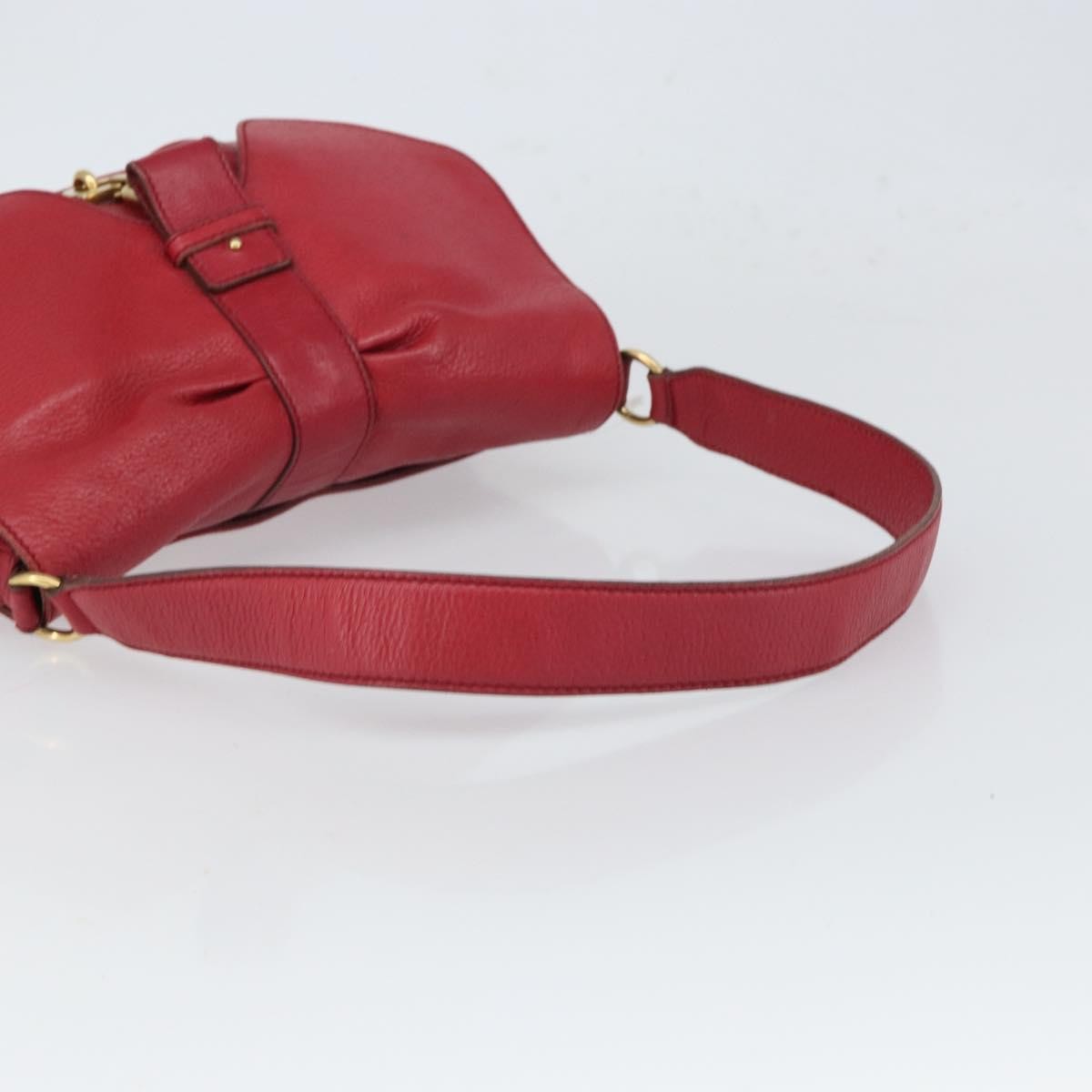 Salvatore Ferragamo Gancini Leather Red Leather Shoulder Bag Bag (Pre-Owned)