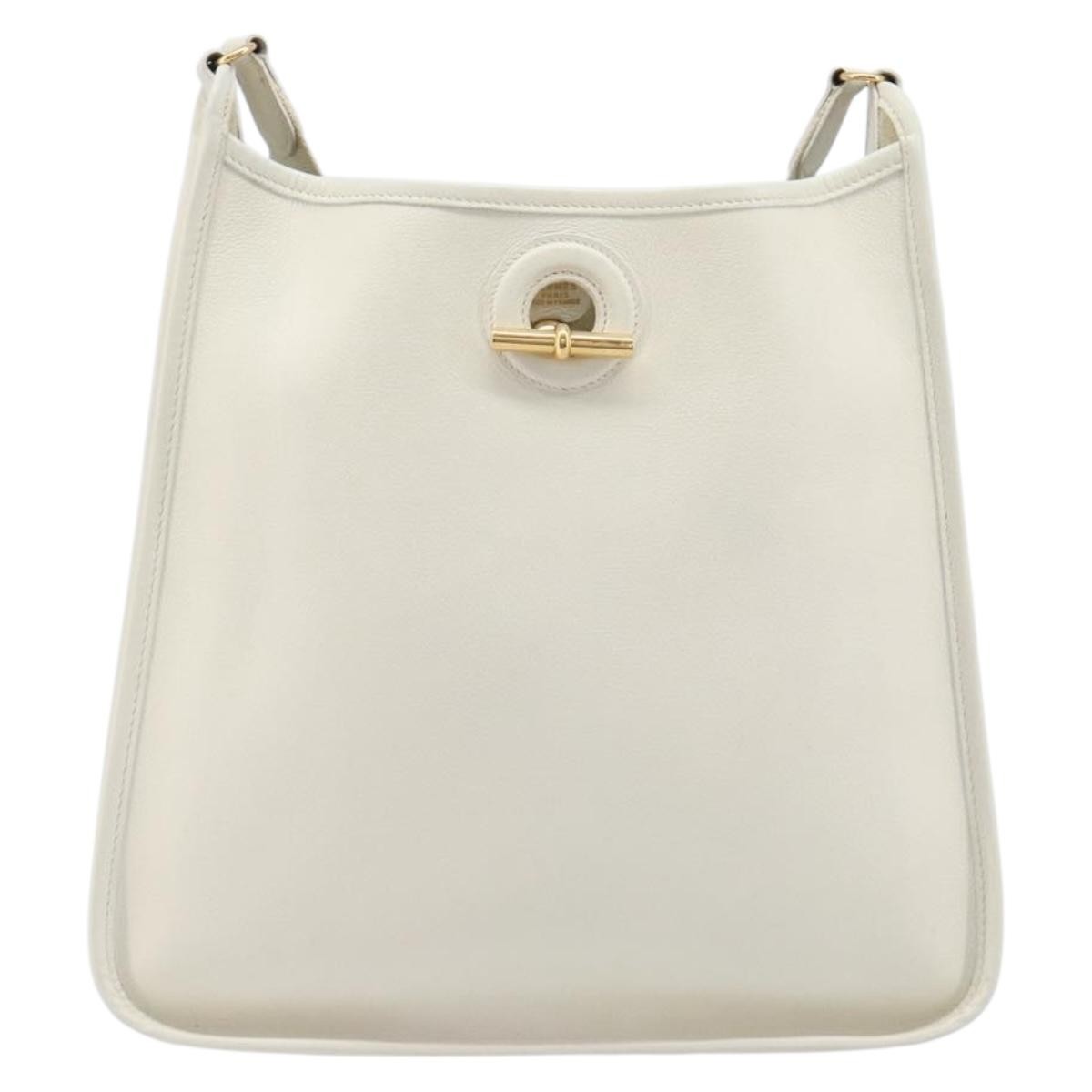 Hermes Vespa Courchevel White Leather Shoulder Bag Bag (Pre-Owned)