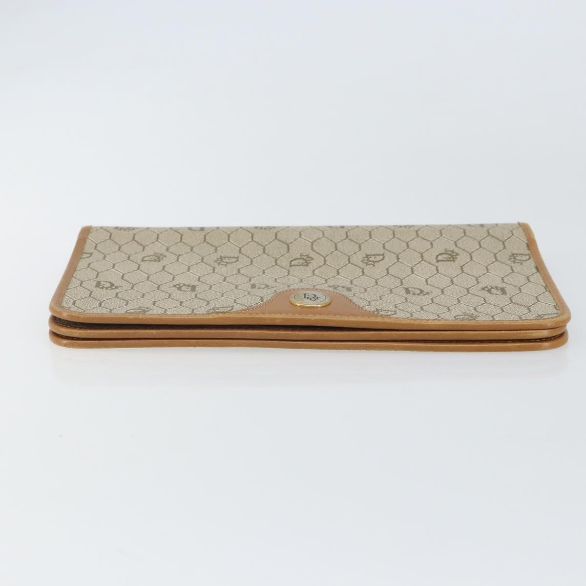 Christian Dior Vintage Honeycomb Clutch Canvas Beige Canvas Clutche & Pouche Bag (Pre-Owned)