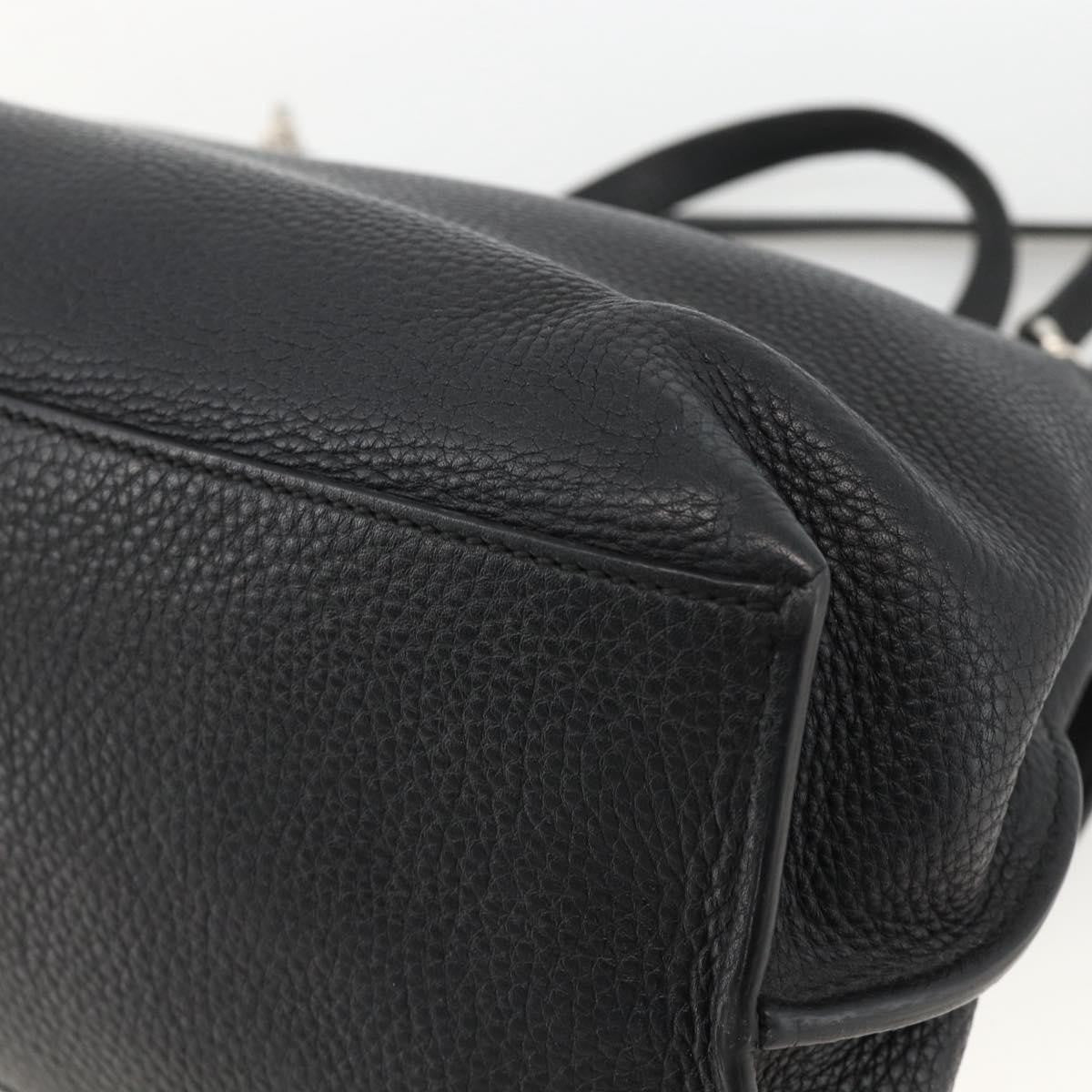 Gucci Bamboo Daily Top Handle Leather Black Leather Handbag (Pre-Owned)