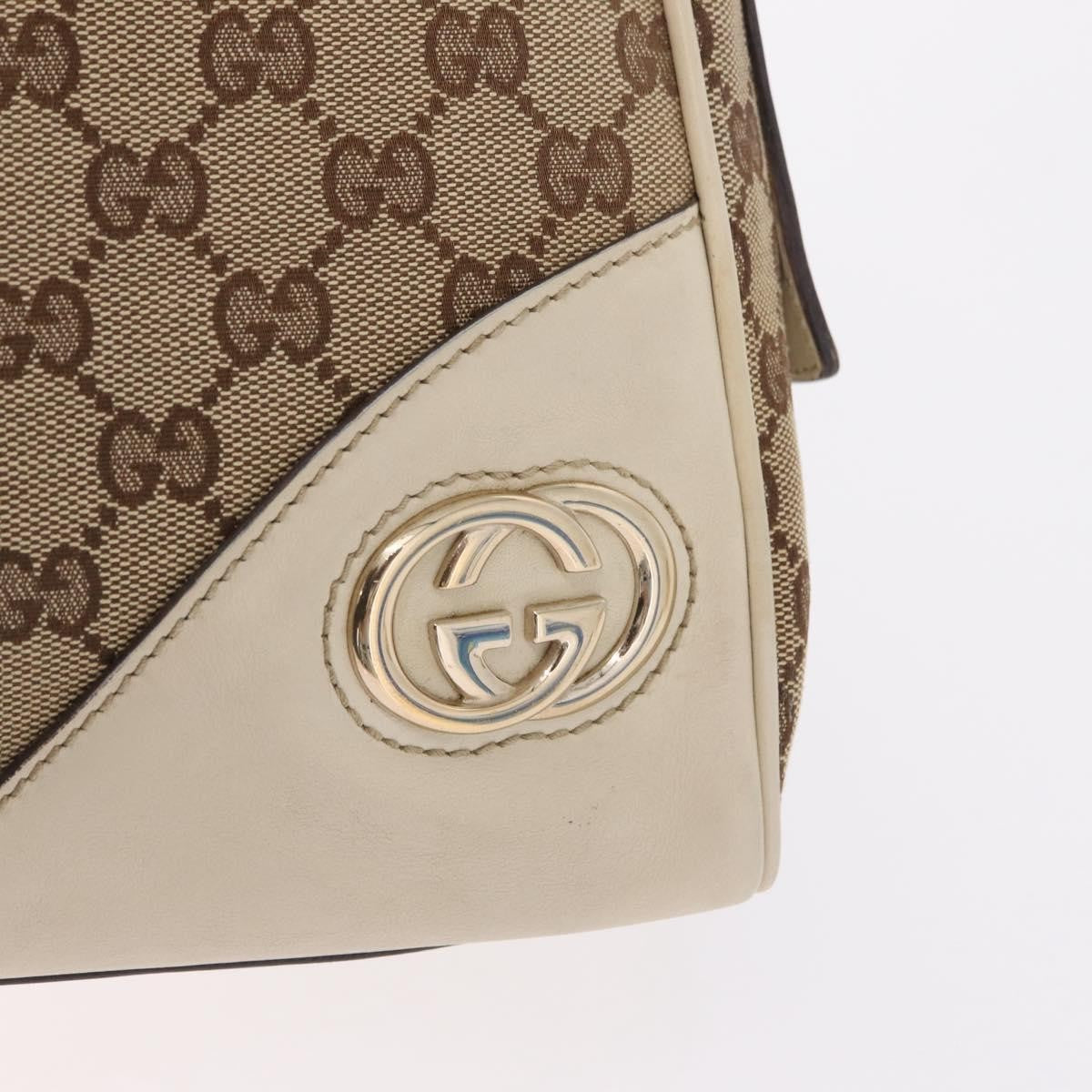 Gucci New Britt Boston Gg Canvas Beige Canvas Handbag (Pre-Owned)