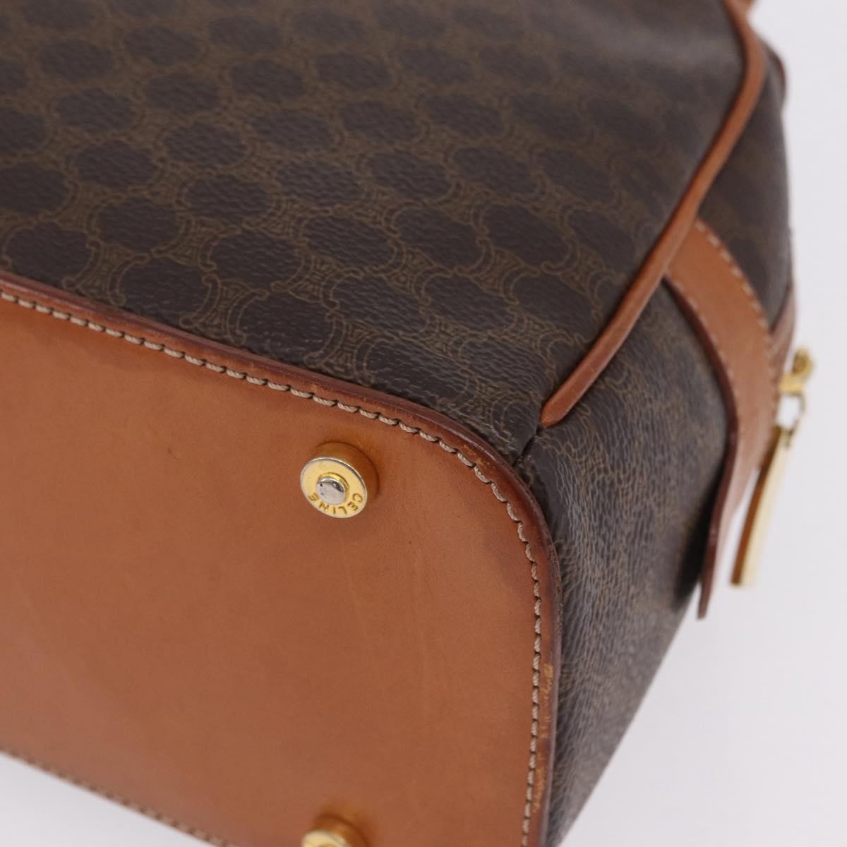 Celine Vintage Handbag Toile Céline Brown Canvas Handbag (Pre-Owned)