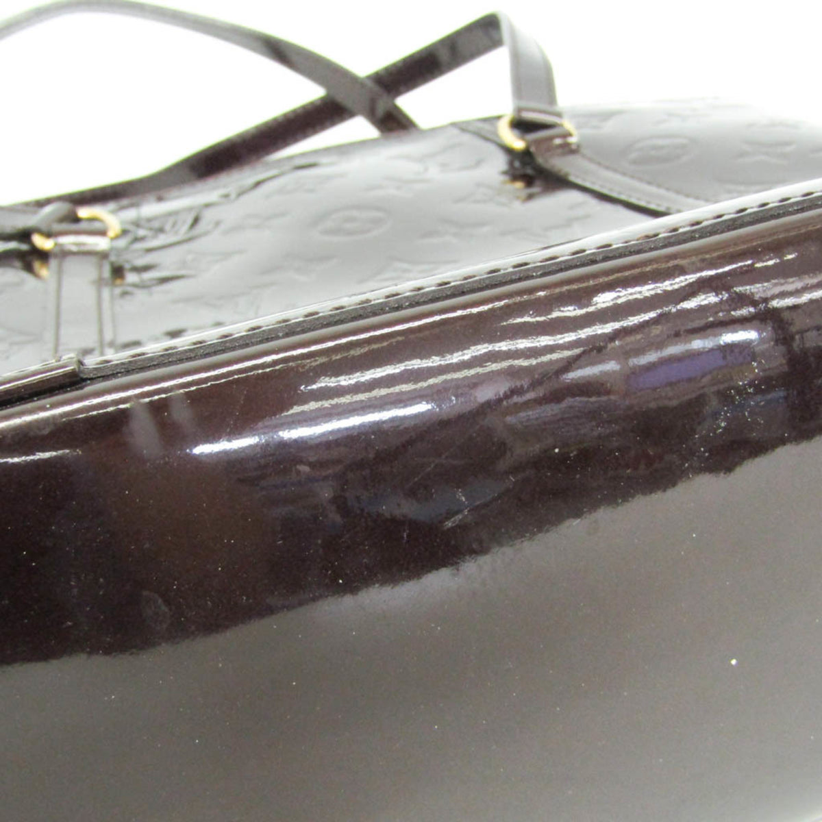 Louis Vuitton Avalon Monogram Vernis Burgundy Patent_Leather Handbag (Pre-Owned)