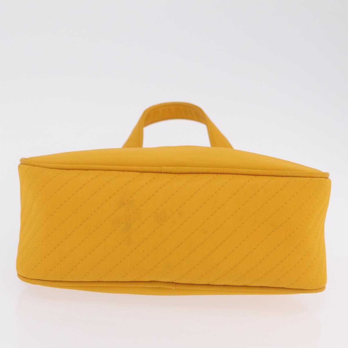 Saint Laurent Vintage Quilted Top Handle Bag Nylon Yellow Nylon Handbag (Pre-Owned)