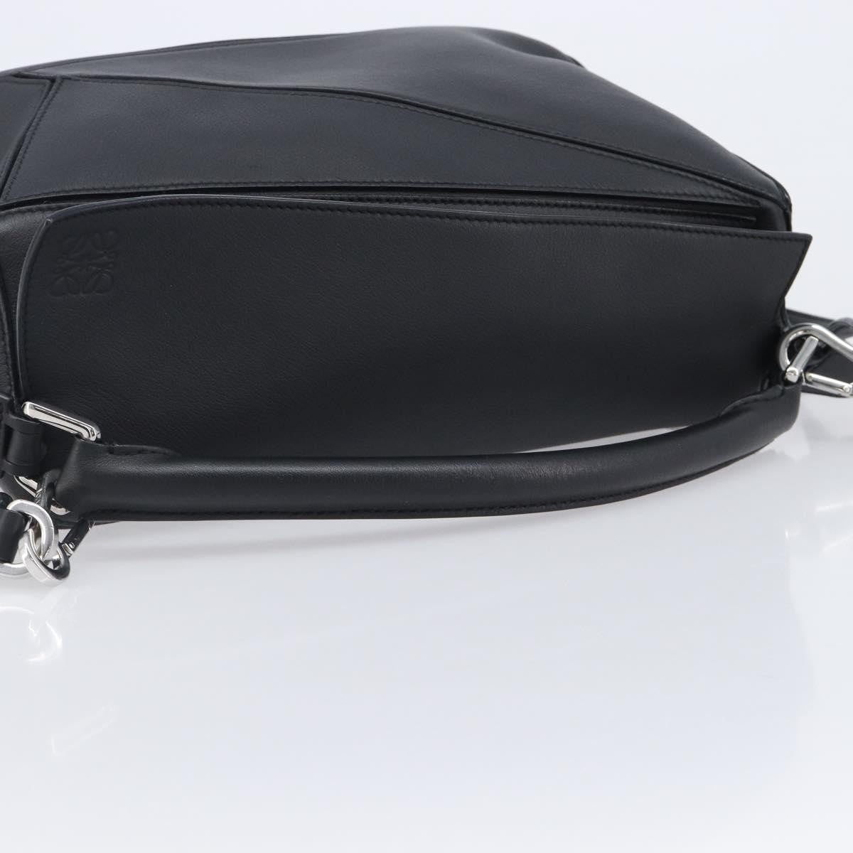 Loewe Puzzle Leather Black Leather Handbag (Pre-Owned)