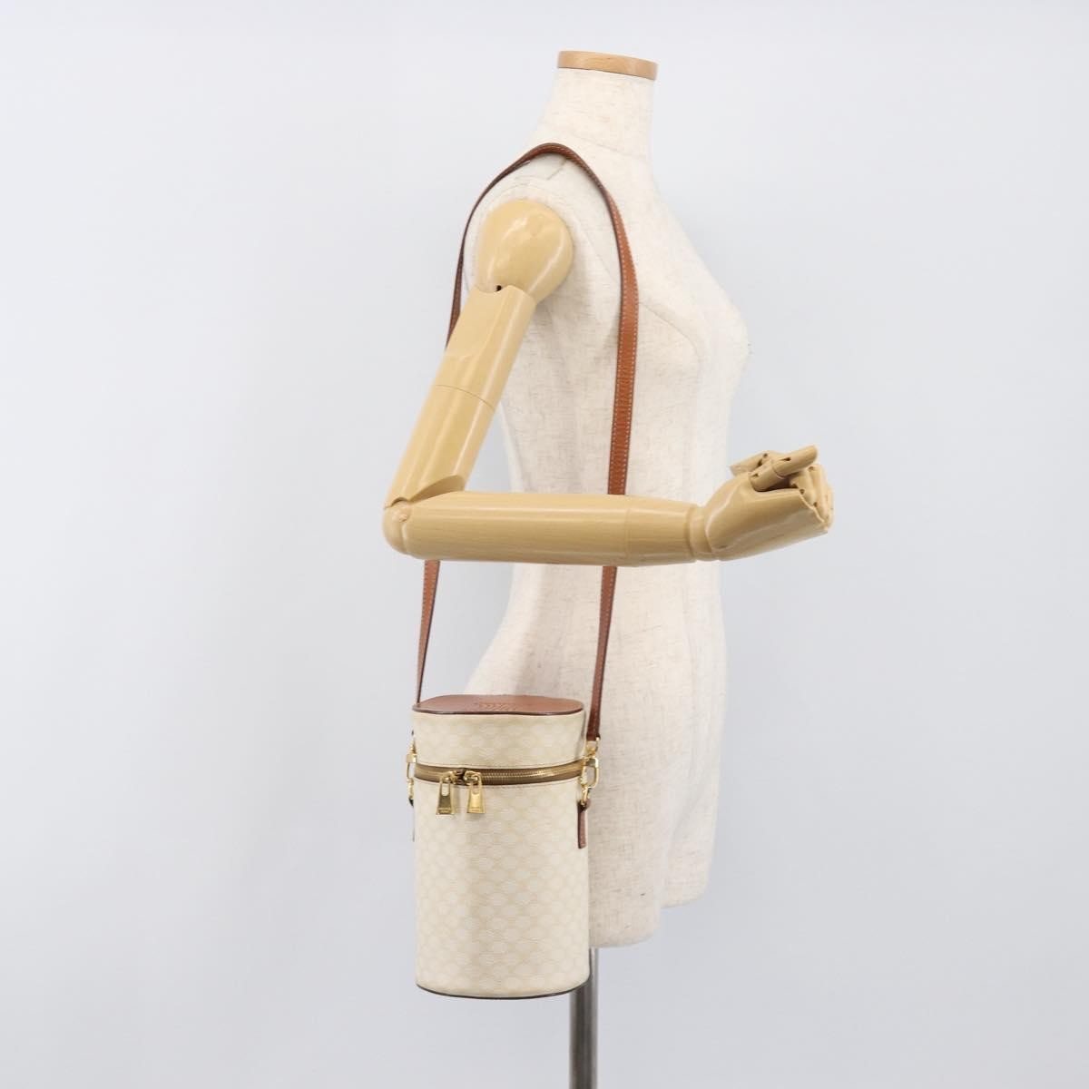 Celine Vintage Macadam Canvas Beige Pvc Shoulder Bag Bag (Pre-Owned)