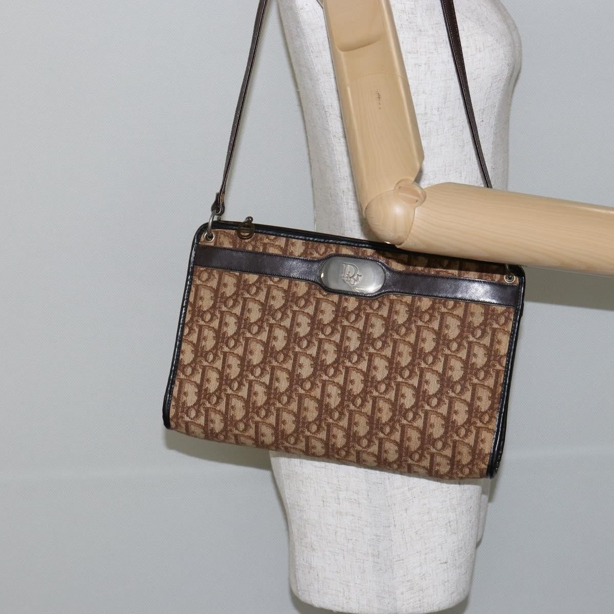 Christian Dior Vintage Trotter Diorissimo Canvas Brown Canvas Shoulder Bag Bag (Pre-Owned)