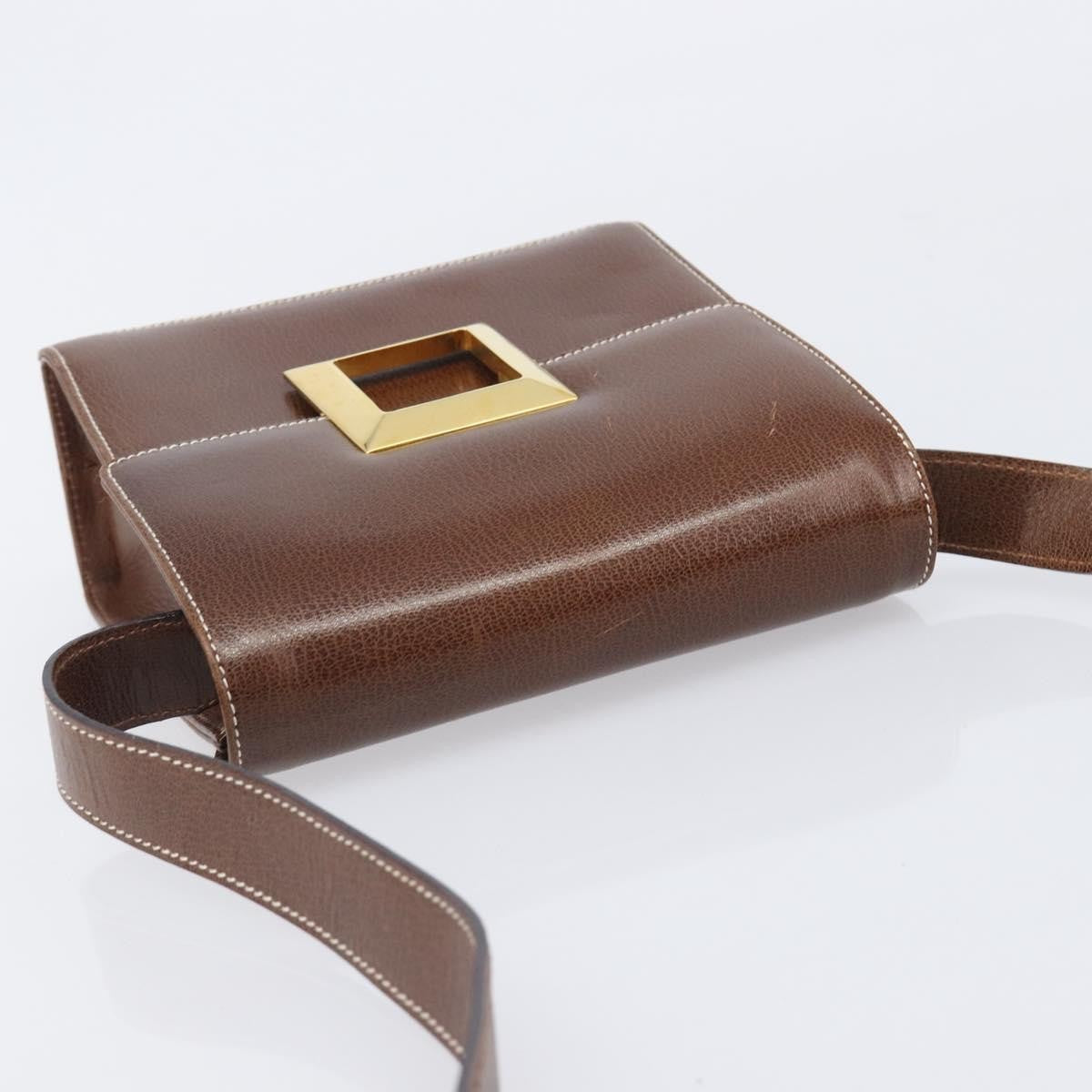 Salvatore Ferragamo Shoulder Bag Leather Brown Leather Shoulder Bag Bag (Pre-Owned)