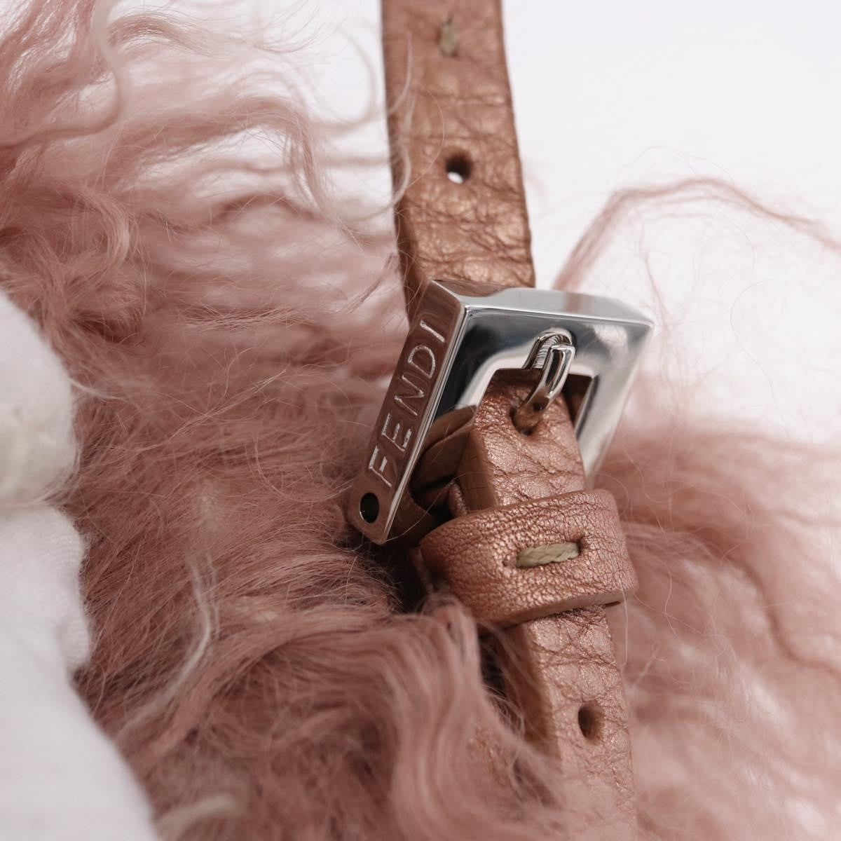 Fendi Selleria Selleria Pink Wool Handbag (Pre-Owned)