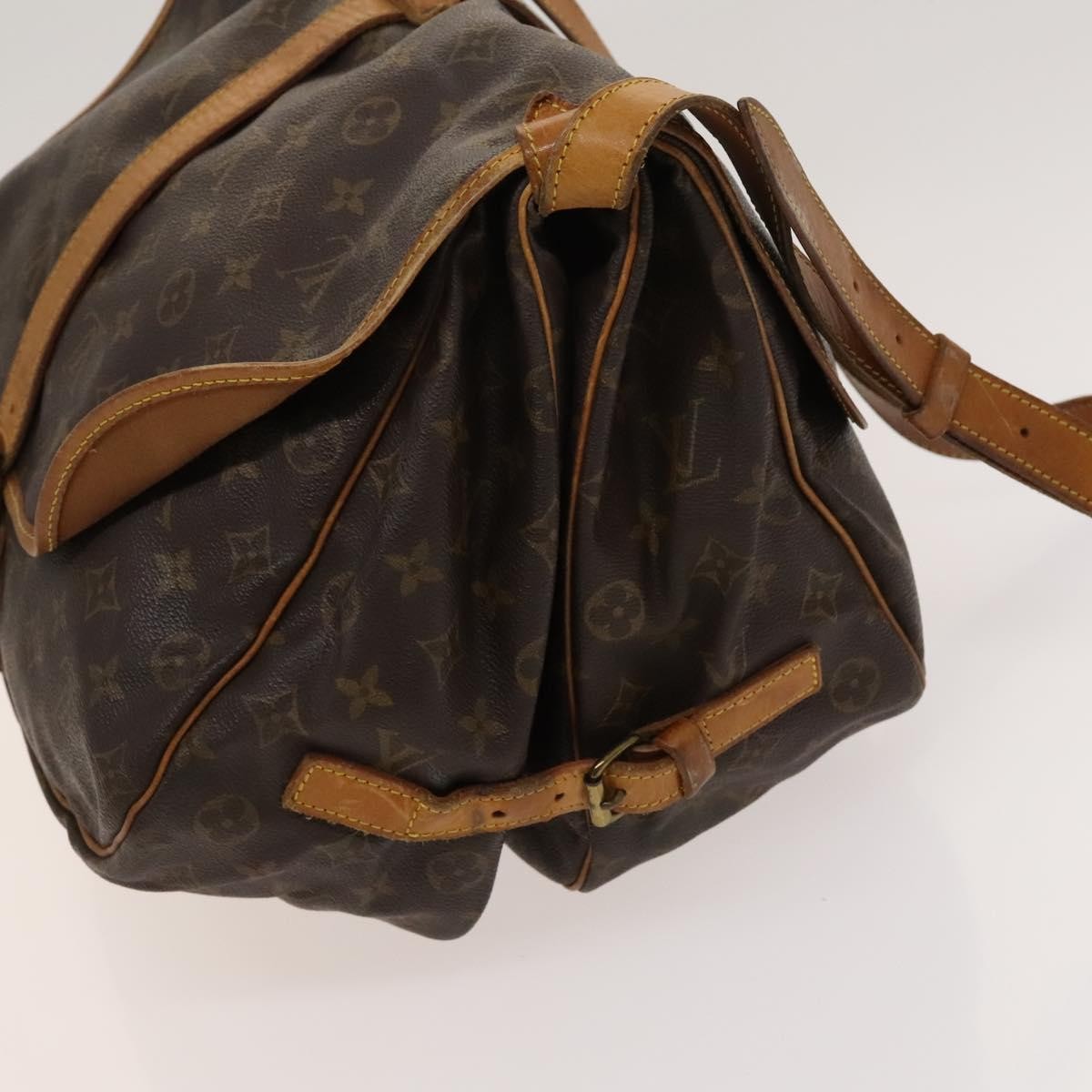 Louis Vuitton Saumur Monogram Canvas Brown Canvas Shoulder Bag Bag (Pre-Owned)